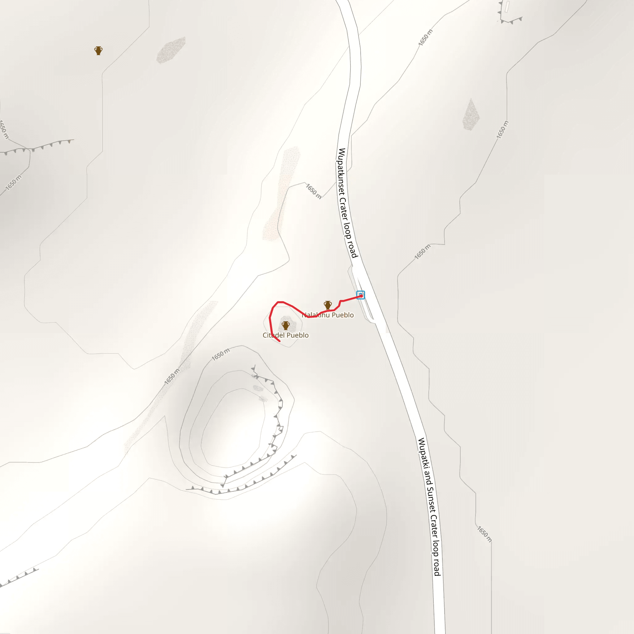 Citadel Sink from Wupatki and Sunset Crater Loop Road mobile static map