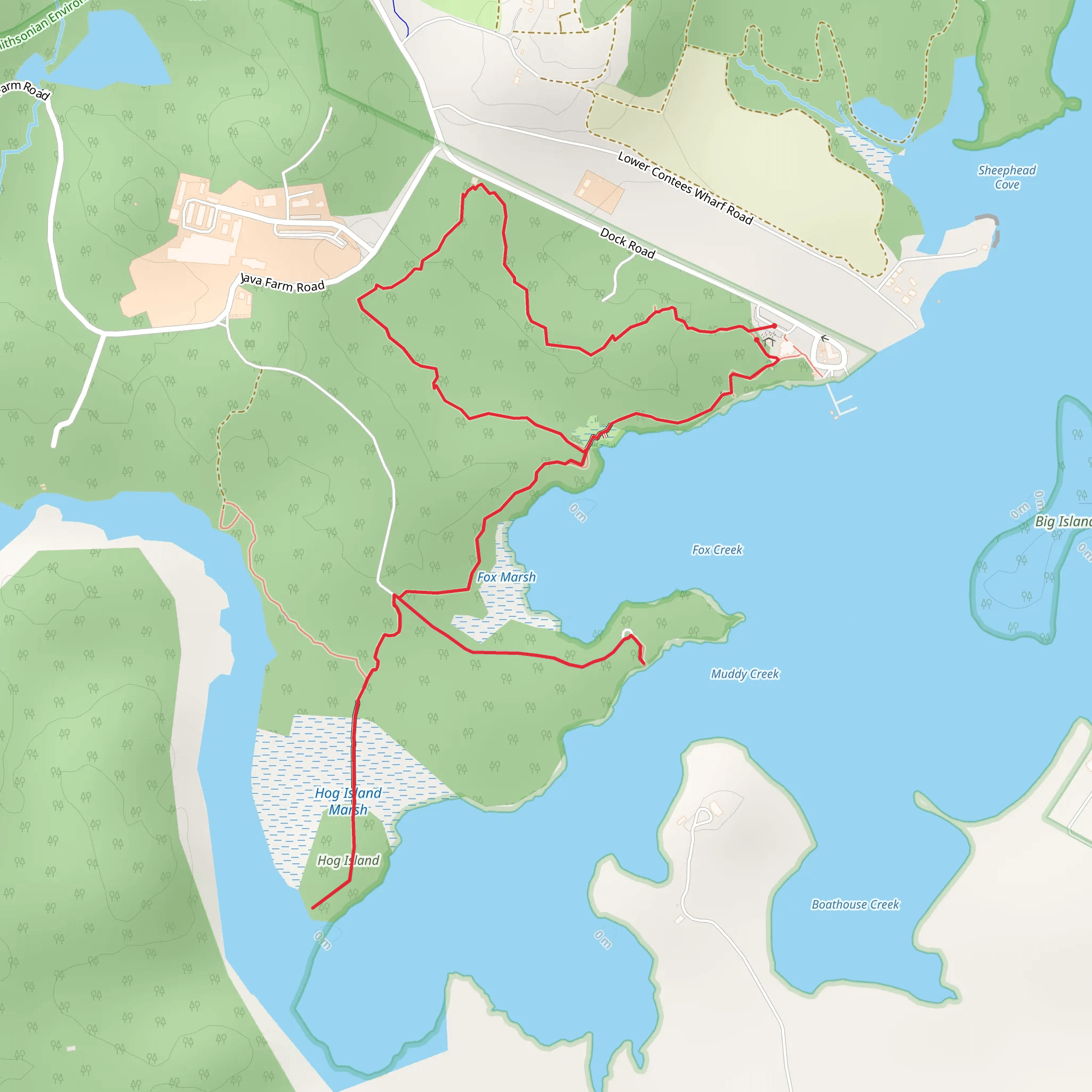 Hog Island Marsh and Fox Marsh Loop mobile static map