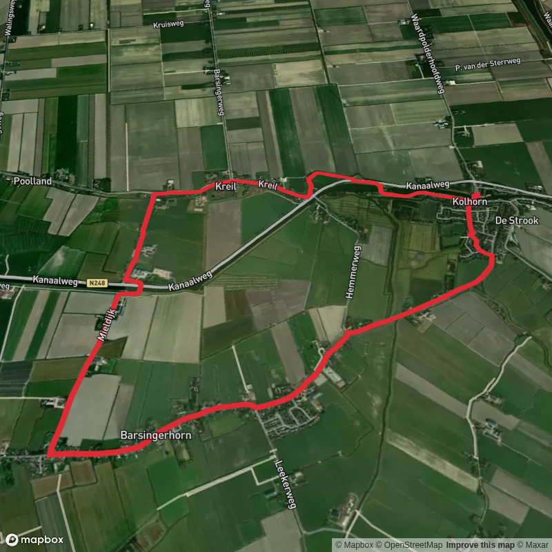 Bovenkolk and Westergraftvaart of Mient via Kreil and Heeren Weg