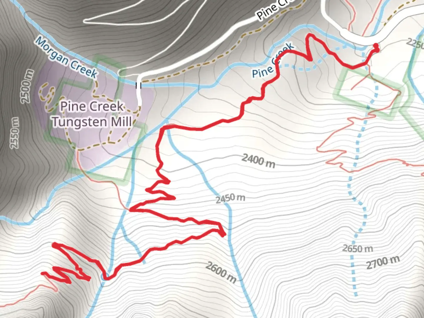 An image depicting the trail Pine Creek Pass Trail and its surrounding area.