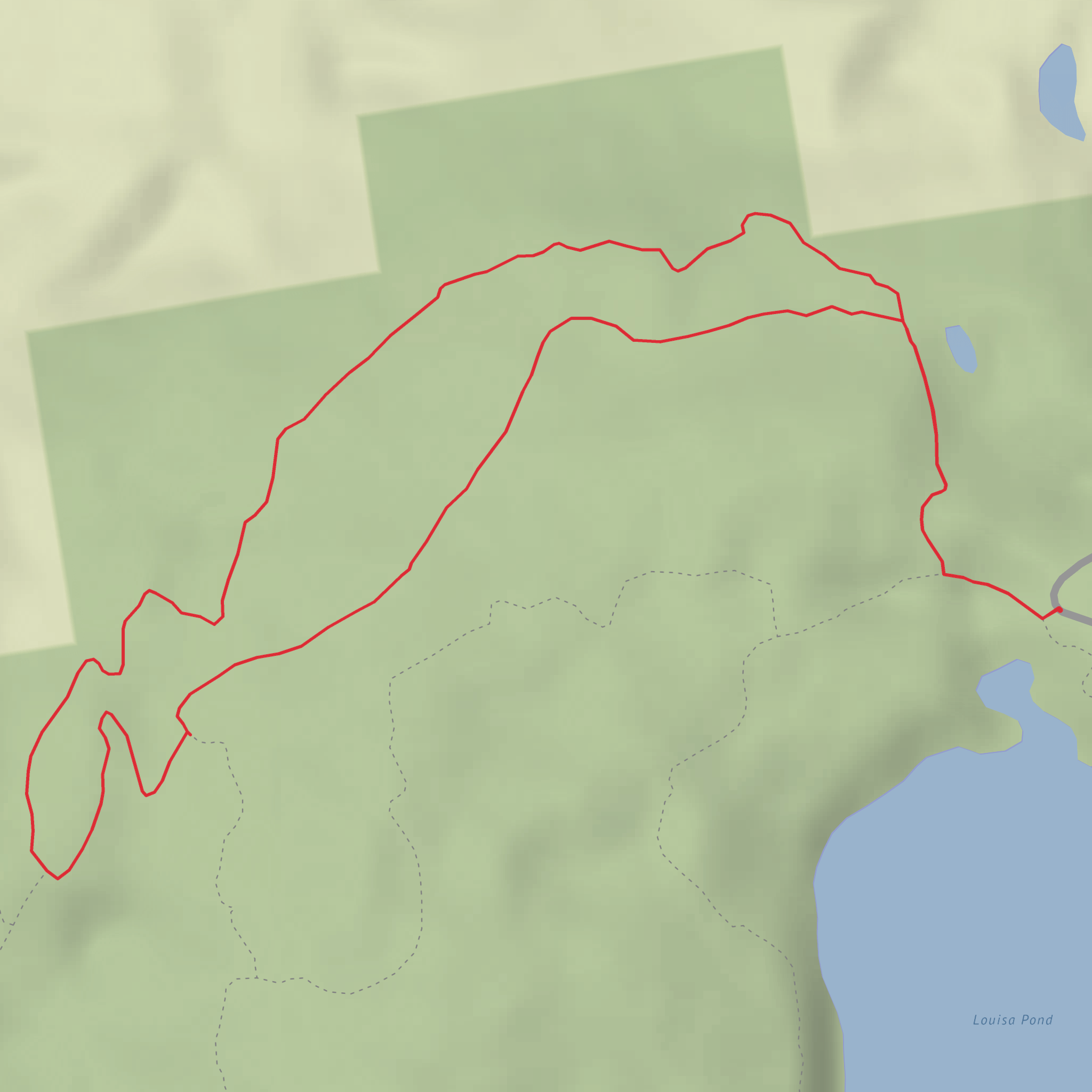 Green Trail Near Louisa Pond mobile static map