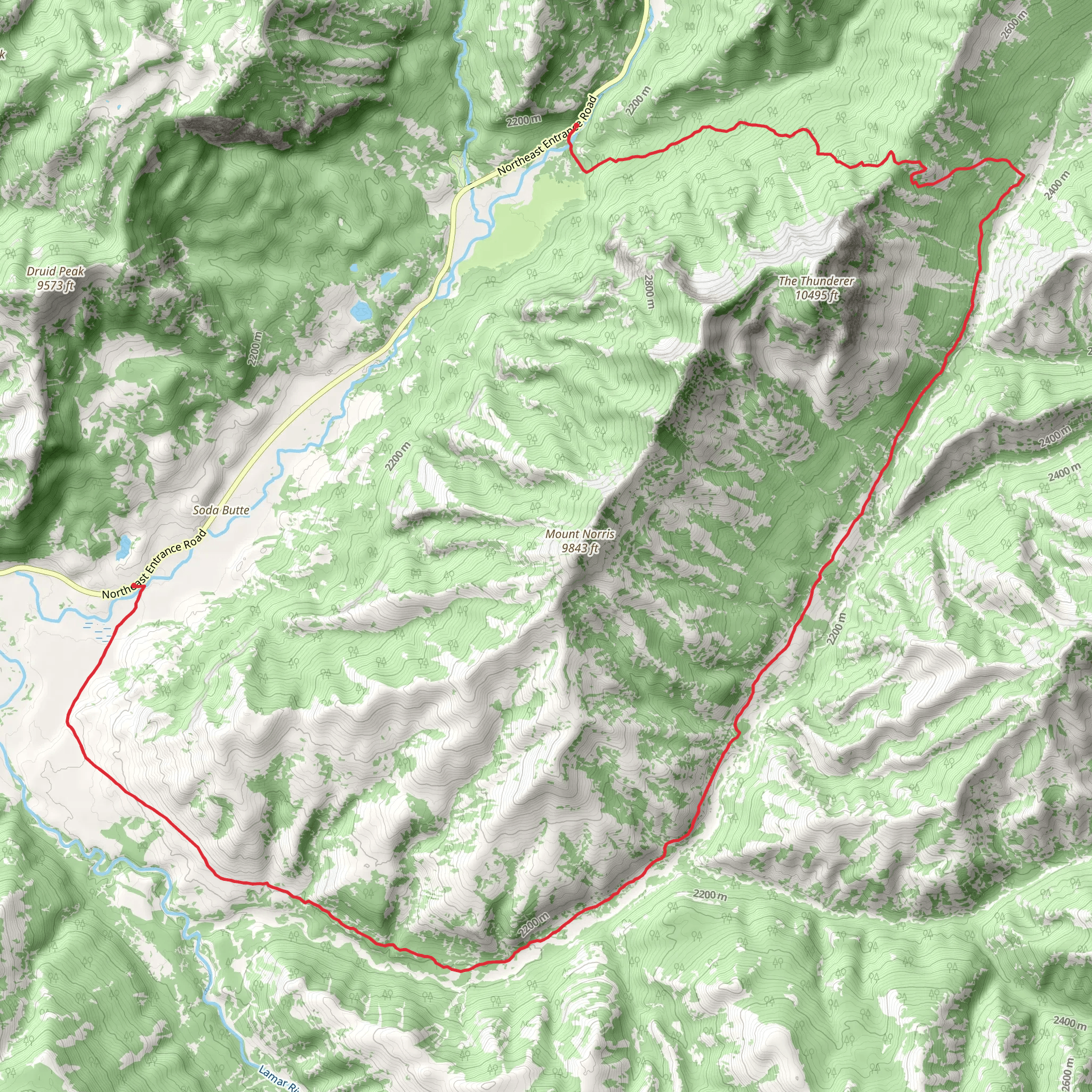 Thunderer Cutoff, Cache Creek and Specimen Ridge Horseshoe Trail mobile static map