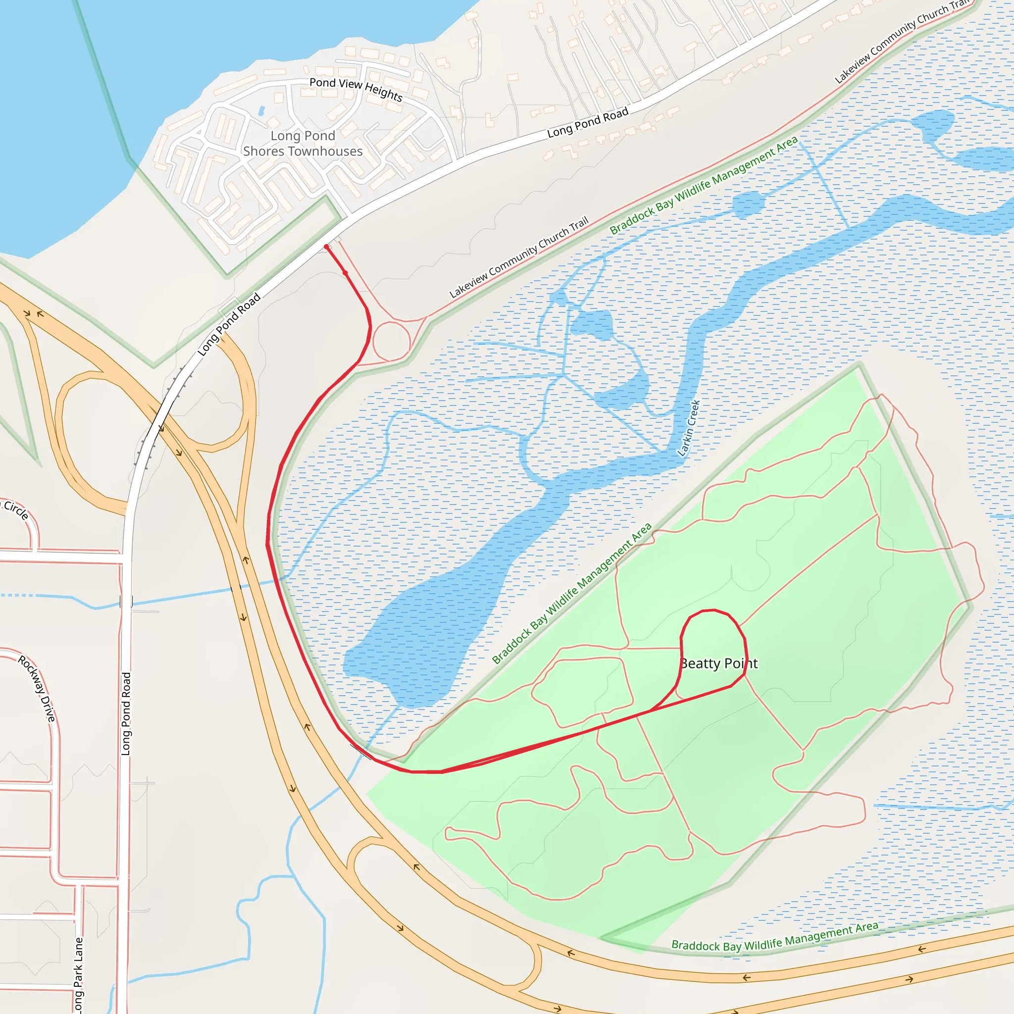 Beatty Point from Long Pond Road mobile static map