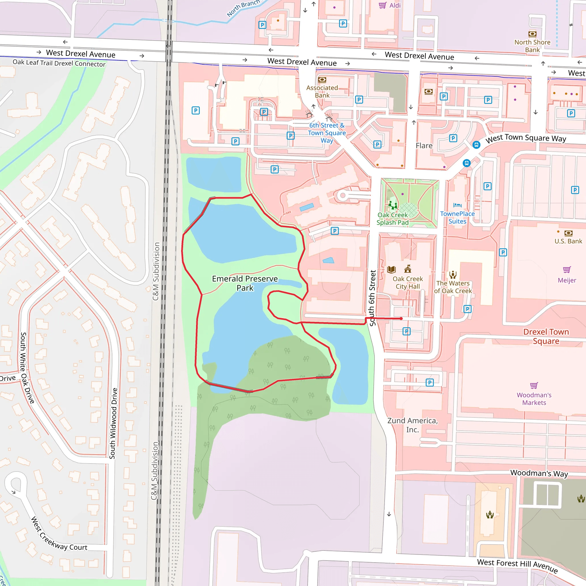 Emerald Preserve Park Loop mobile static map