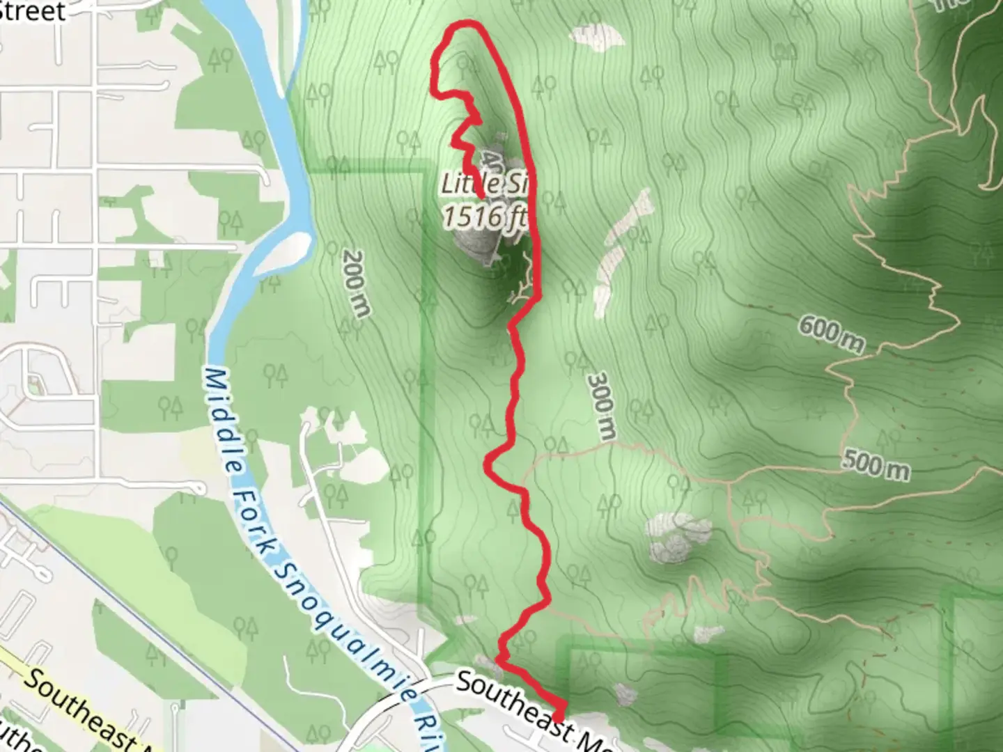 An image depicting the trail Little Si and its surrounding area.