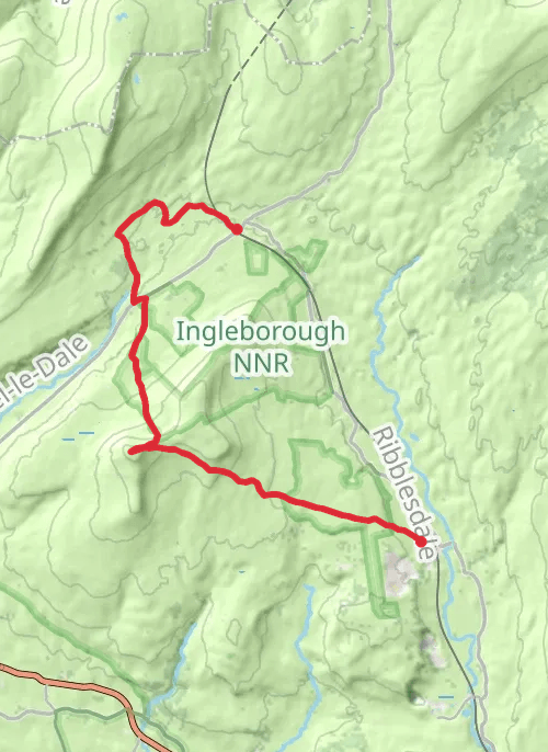 Horton to Ribblehead via Inglebrough mobile static map