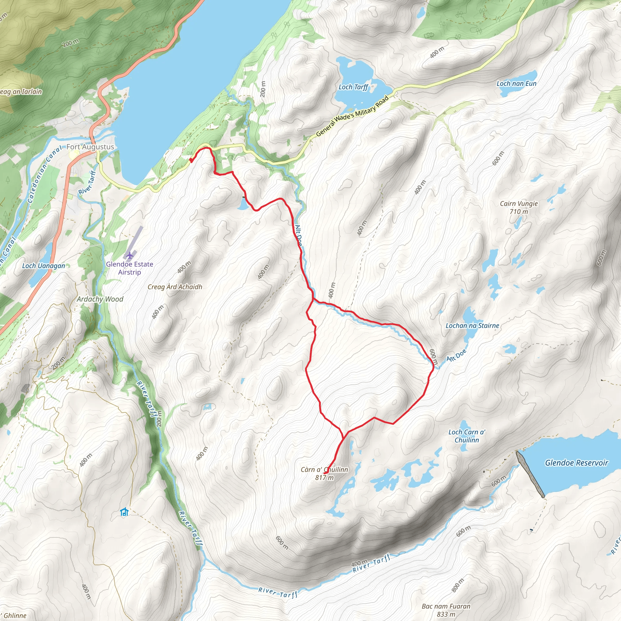 Càrn a' Choire Ghairbh and Aonach Shasuinn - Affric mobile static map