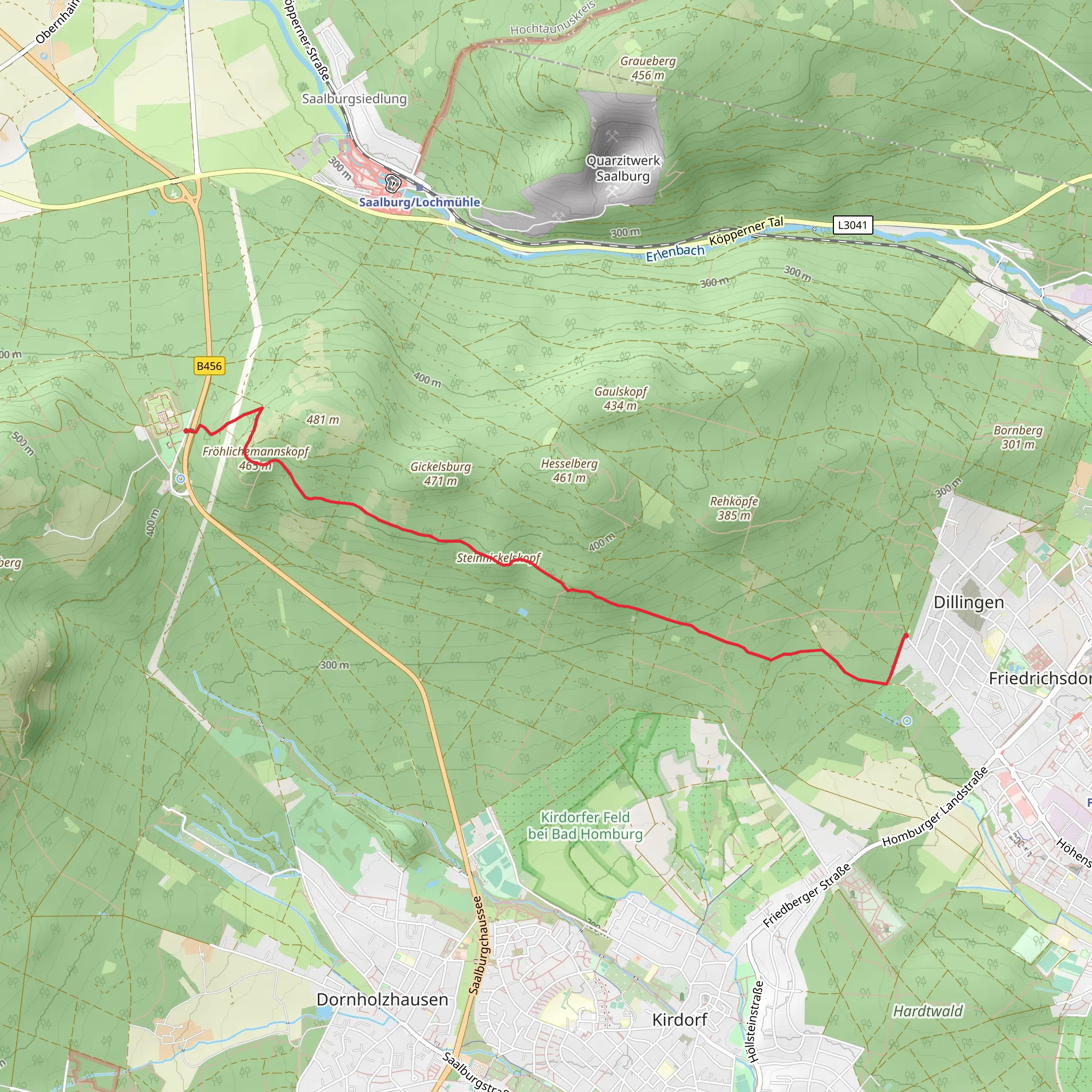 Steinnickelskopf via Taunusklub Route mobile static map