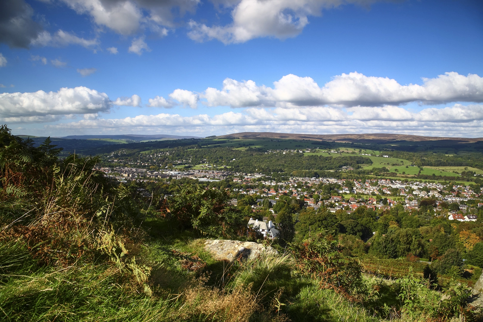 An image depicting the trail Otley Loop in West Yorkshire and its surrounding area.