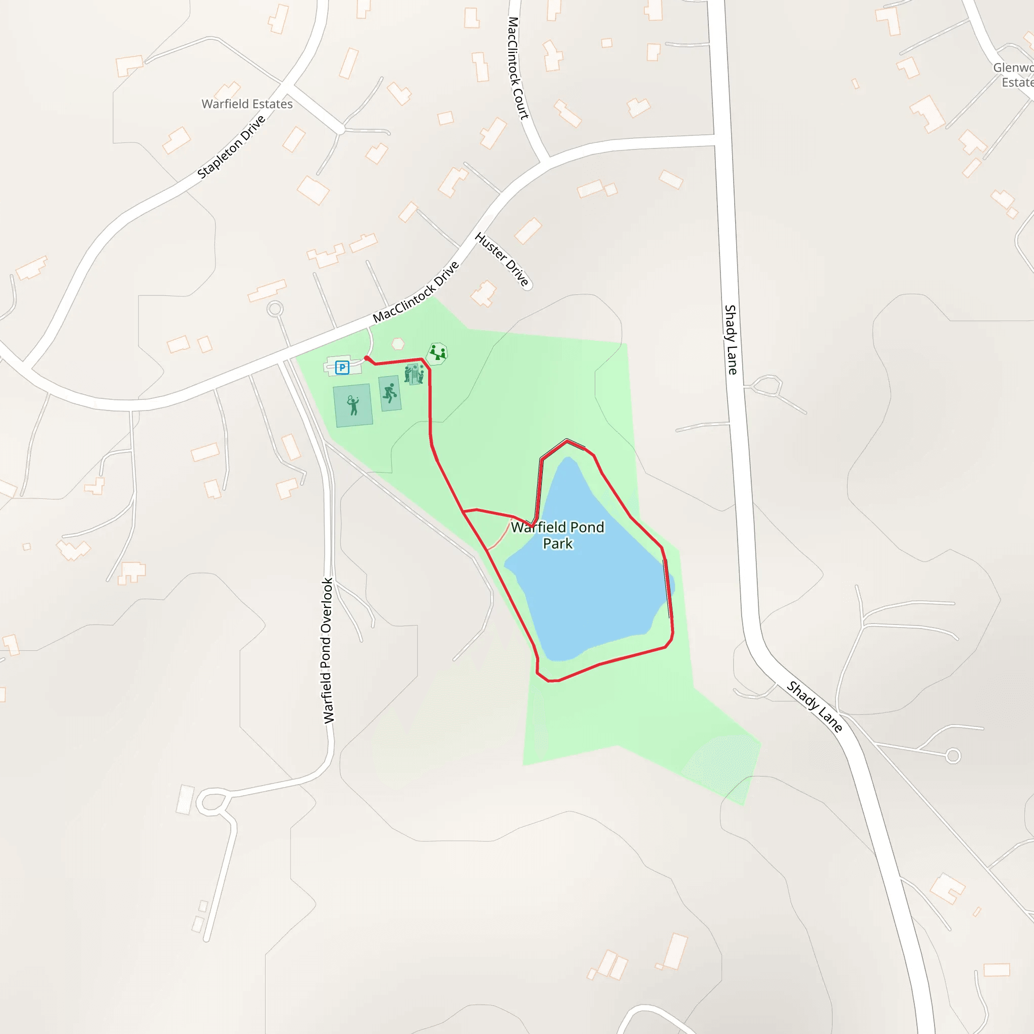 Warfield Pond Loop mobile static map