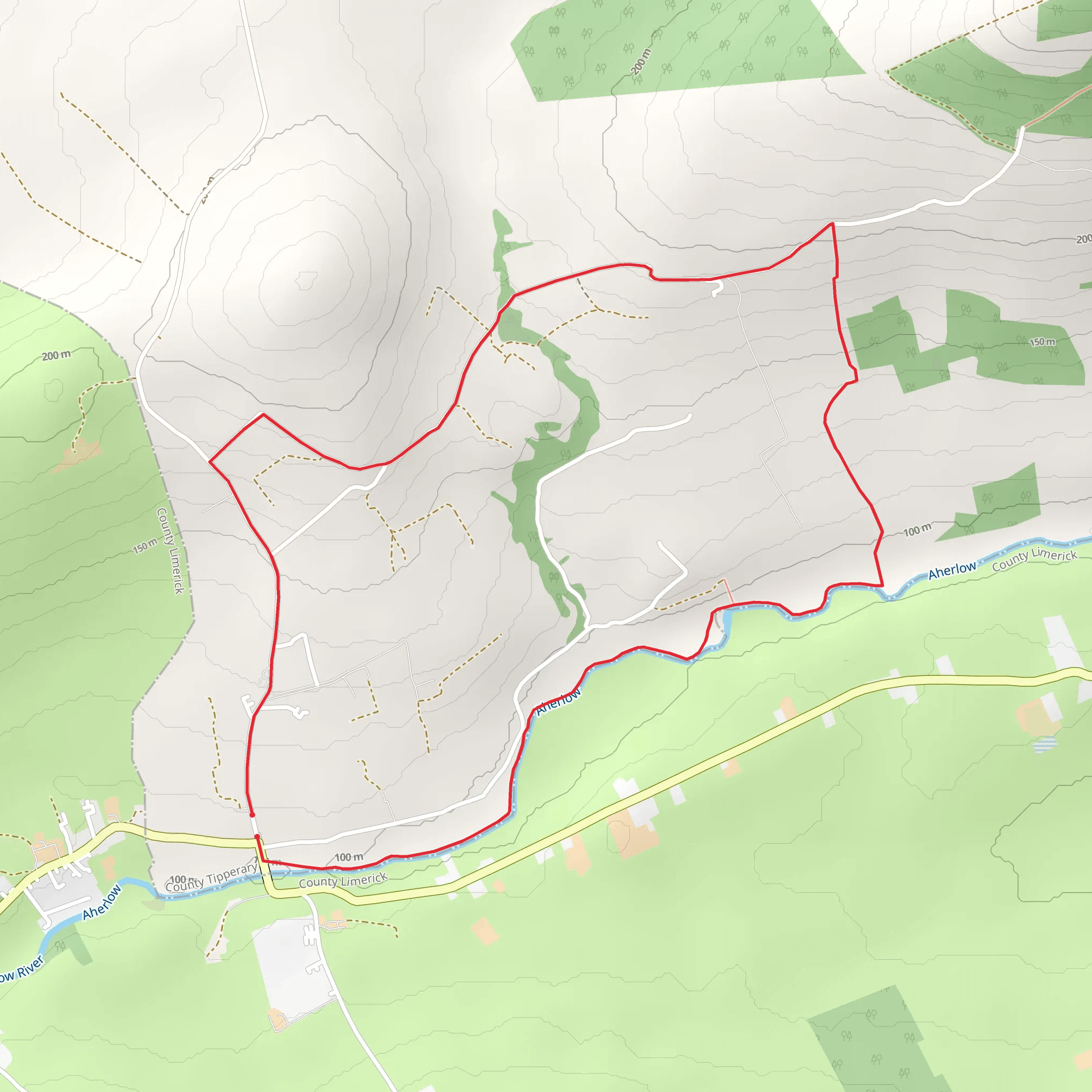 Ballyhoura Way - Galbally Moore Abbey mobile static map