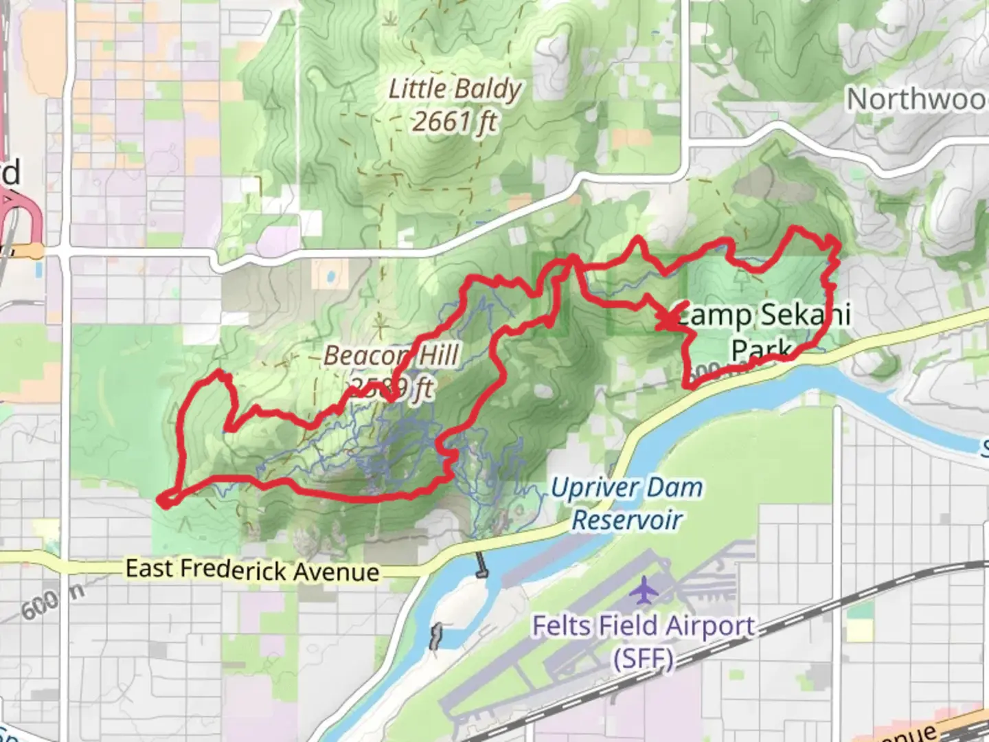An image depicting the trail Esmeralda Trail, Good Twin and Upchuck Loop and its surrounding area.