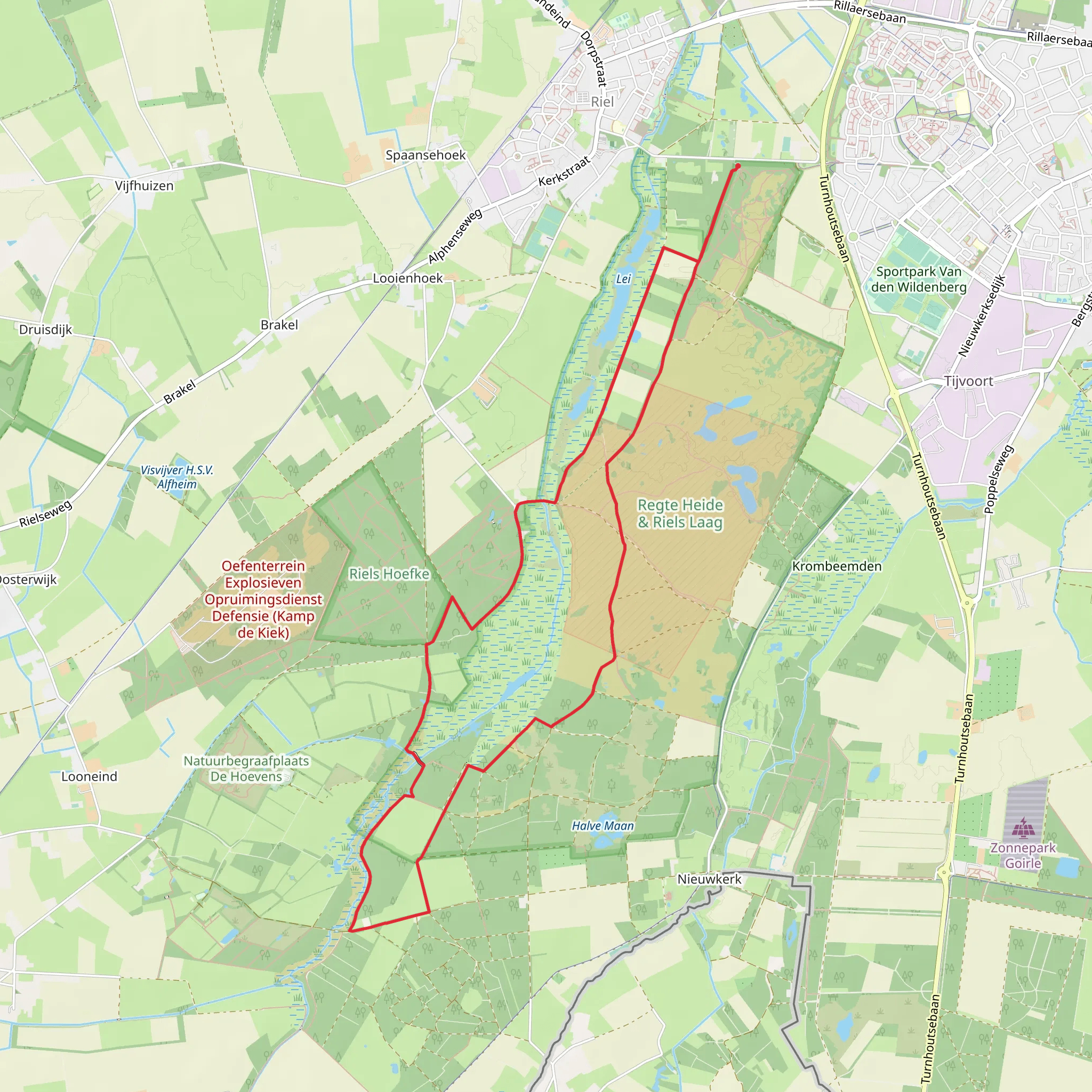 Leeuwerkeneik, Ooijeyaarsnest and Regte Heide Loop mobile static map