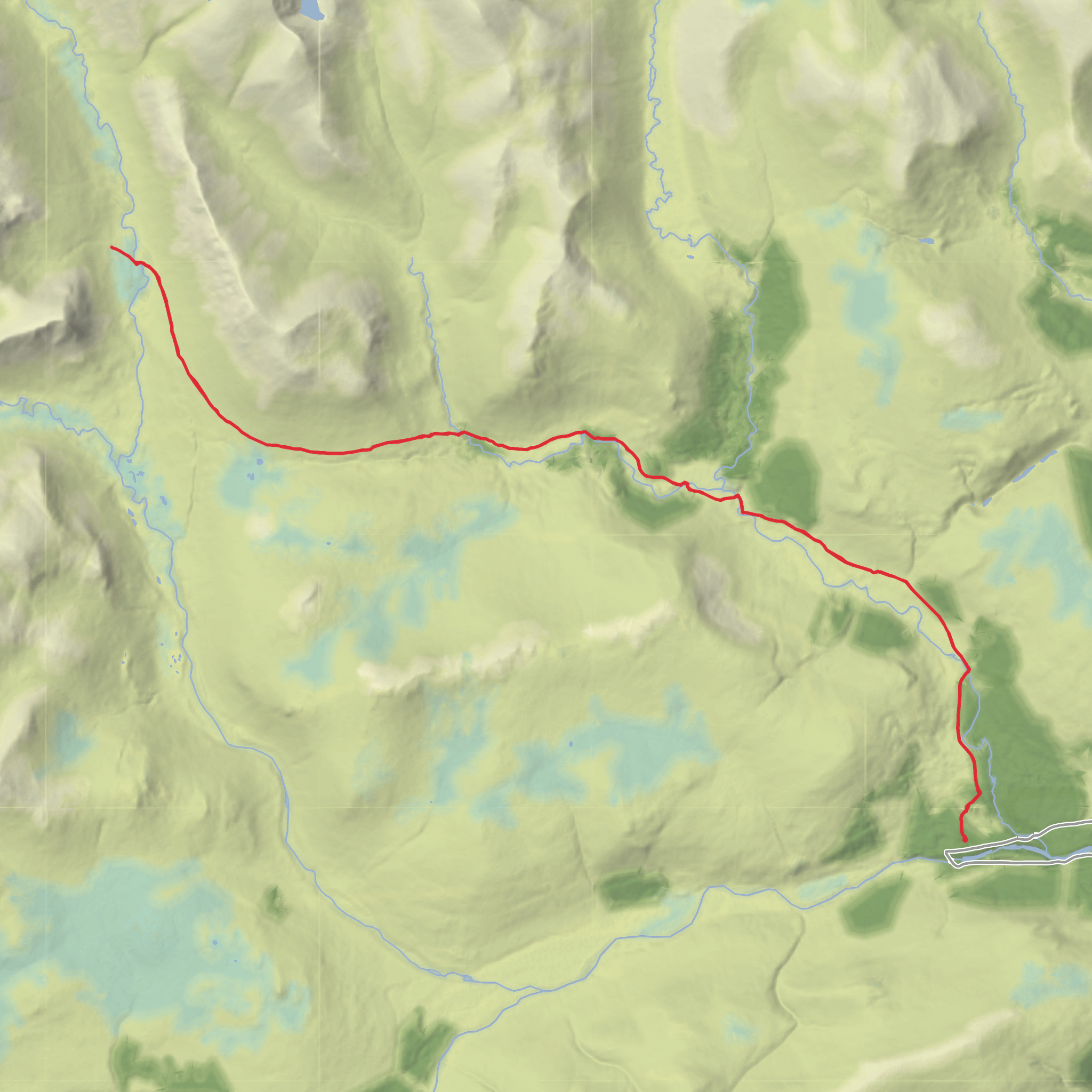 Corrour Bothy from Linn of Dee via Glen Lui mobile static map