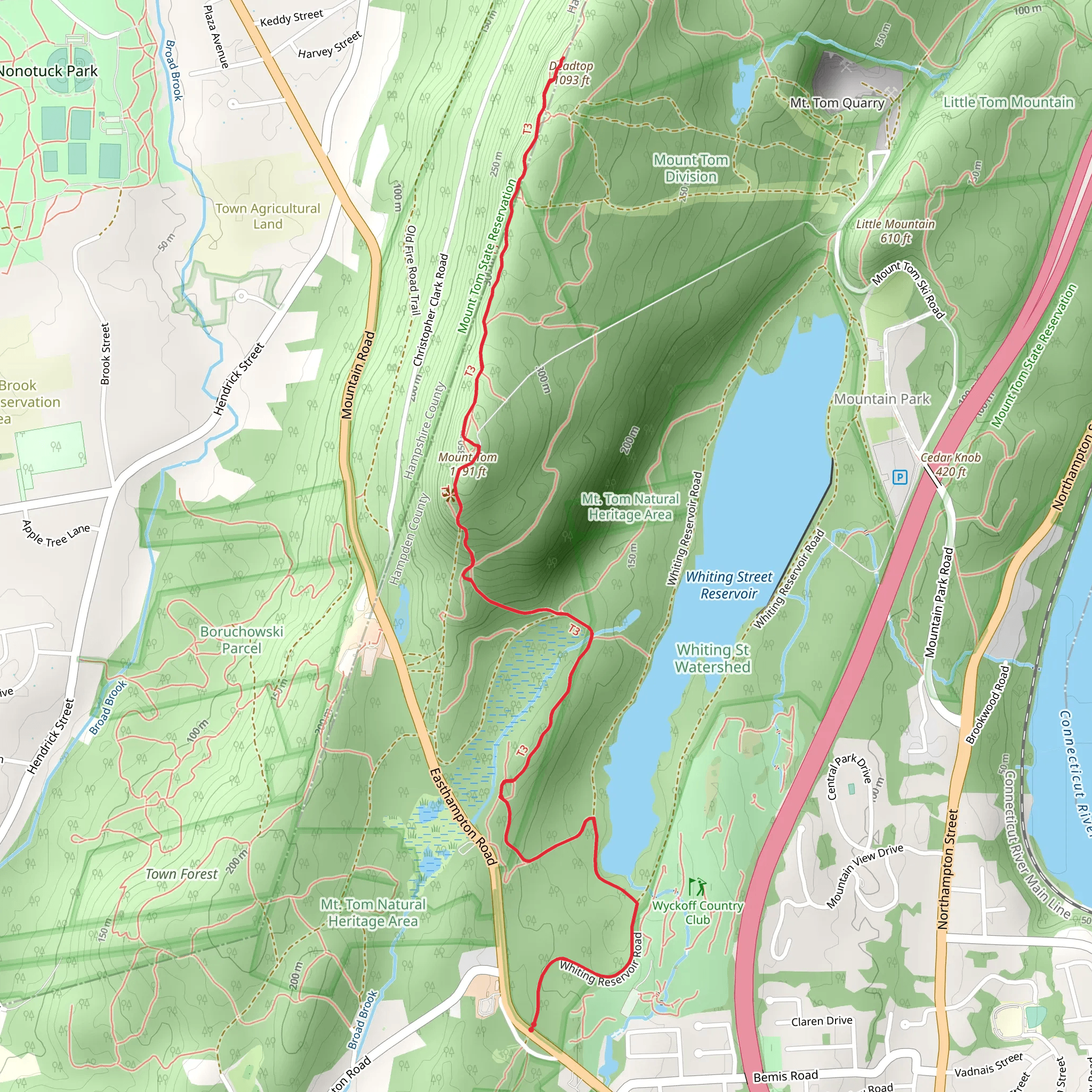Mount Tom and Deadtop mobile static map