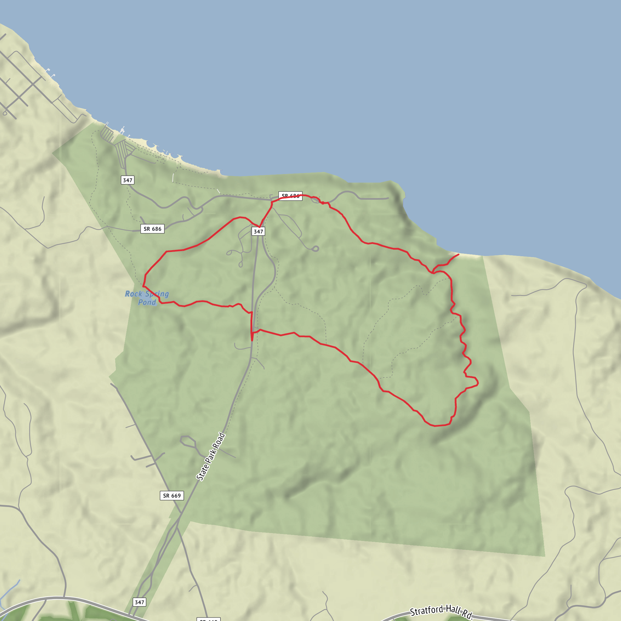Fossil Beach via Big Meadow Trail mobile static map