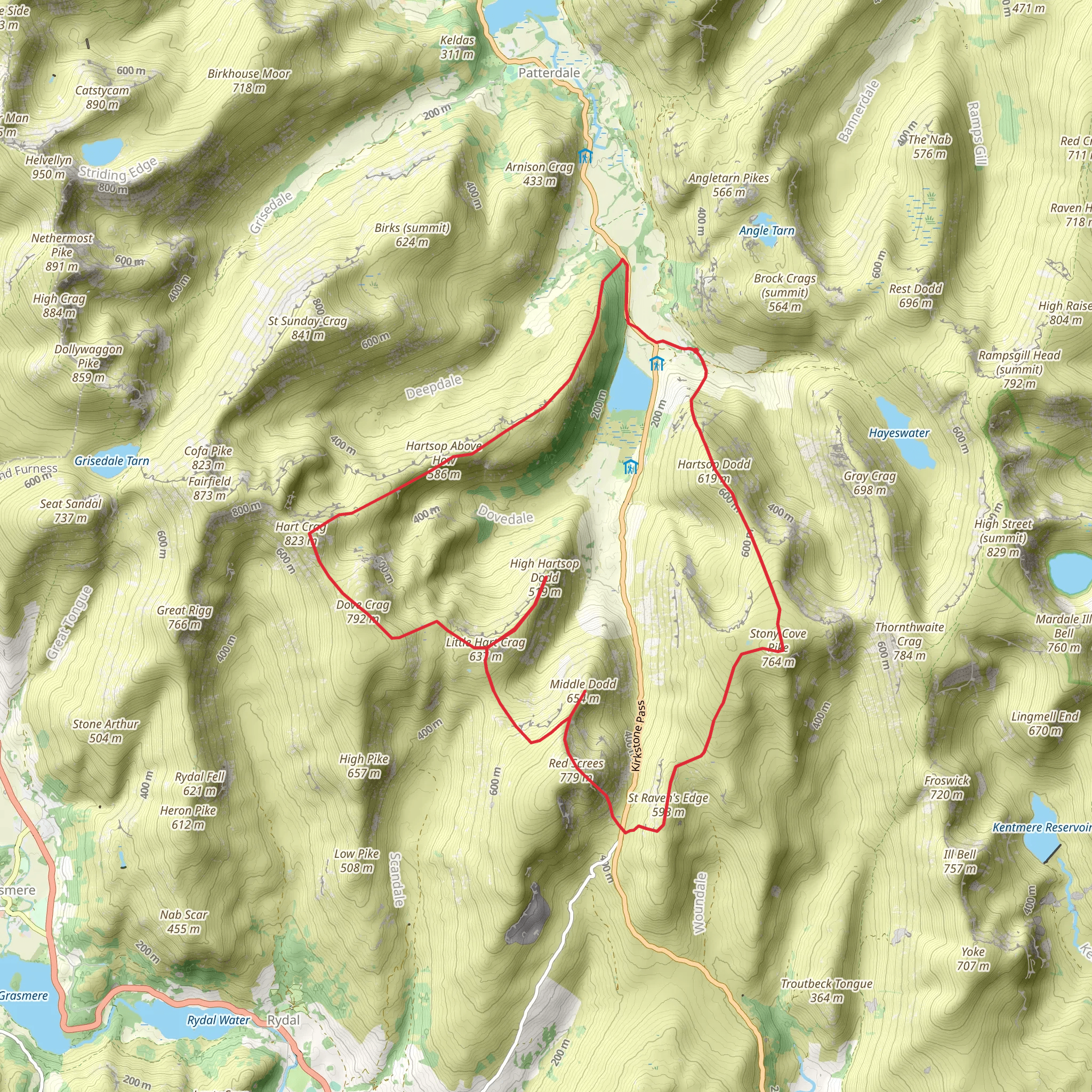 A Kirkstone and Dovedale Circuit mobile static map