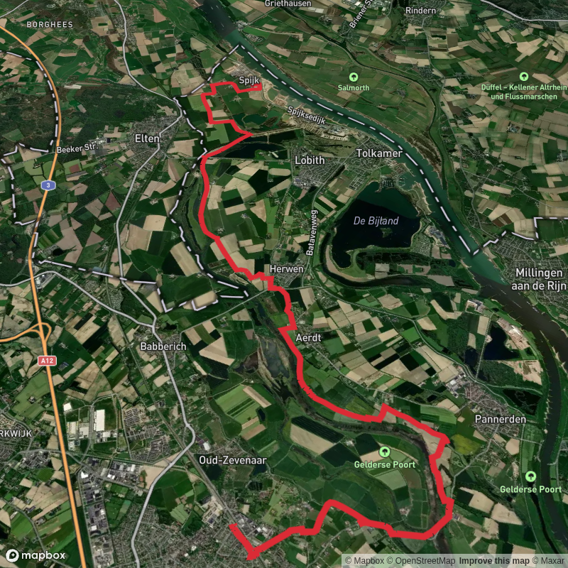 Zevenaar to Willibrordusweg via Oude Rijnstrangen and Zandwinning