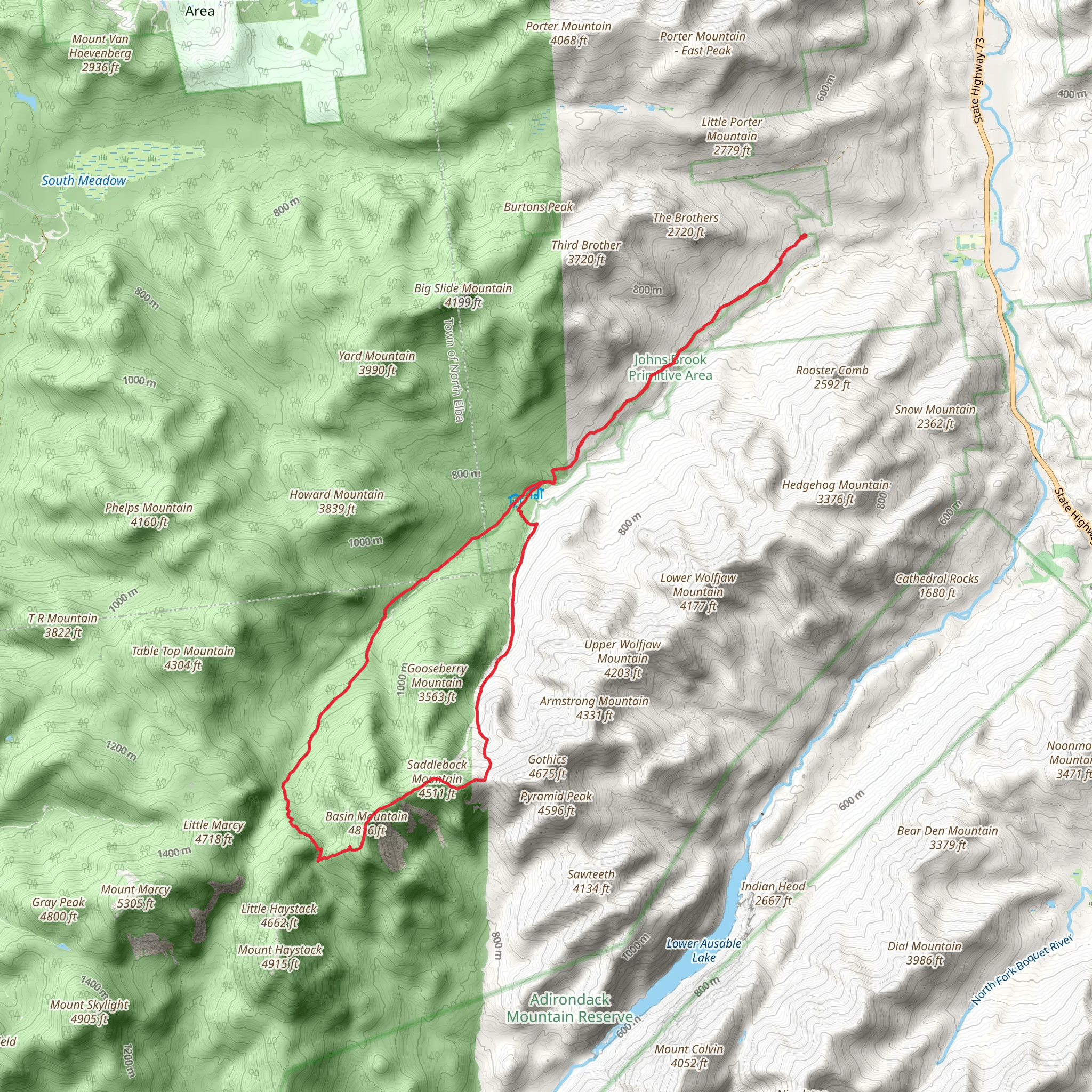 Phelps and Orebed Brook Loop Trail mobile static map