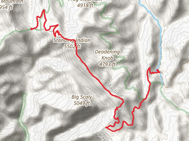 Standing Indian via Appalachian Trail and Indian Ridge Trail
