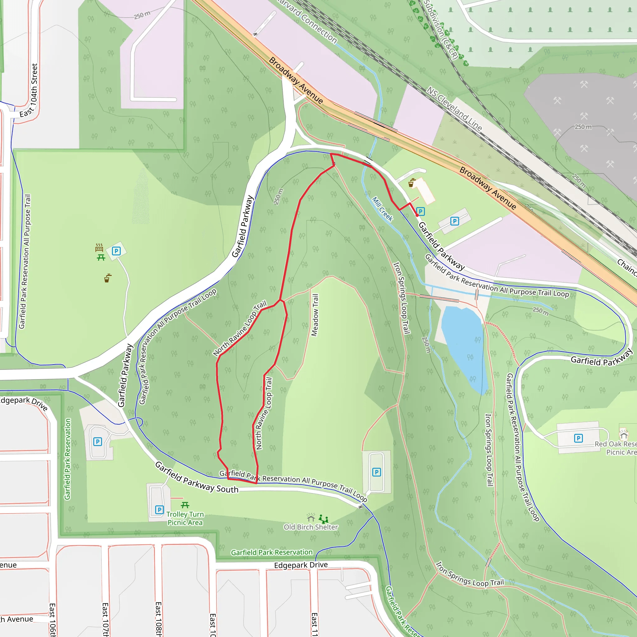 North Ravine Loop Trail mobile static map