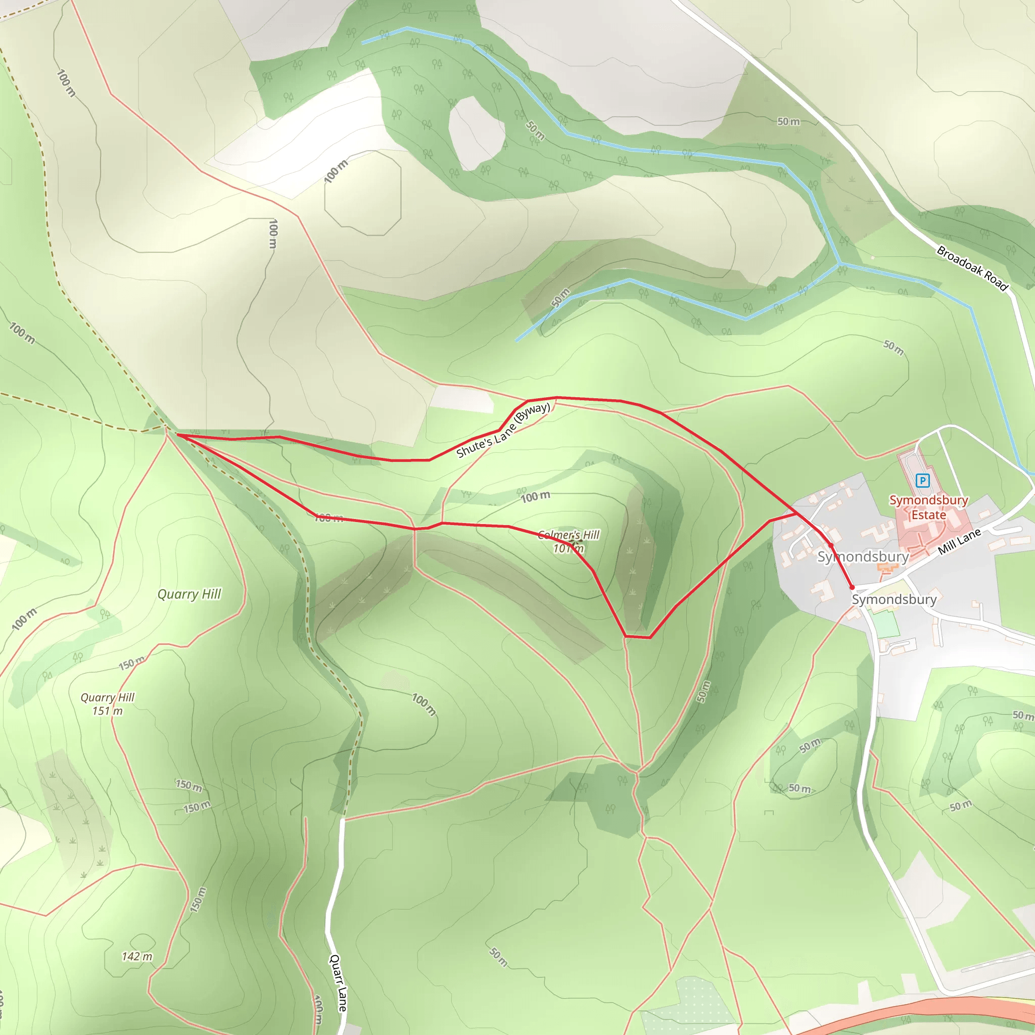 Colmers Hill Loop mobile static map