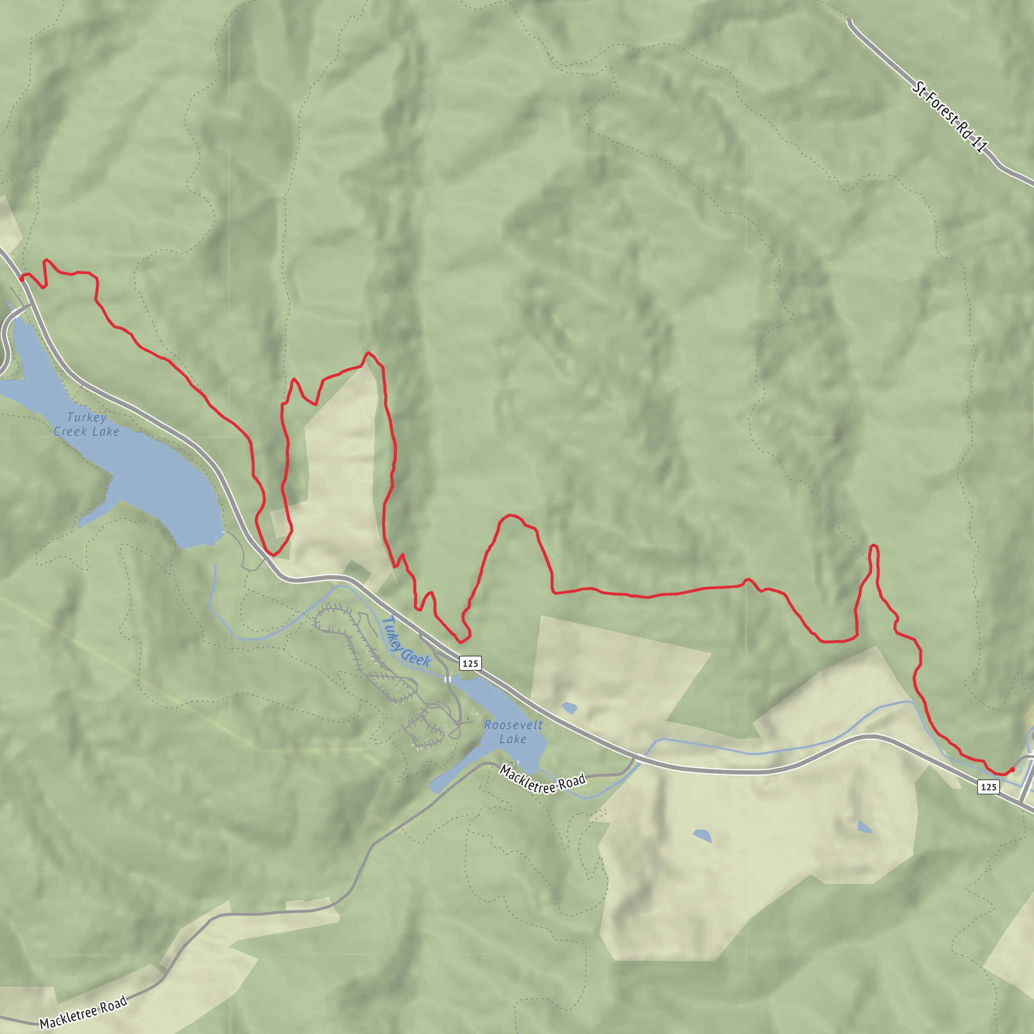 Shawnee day hike to Camp Oyo mobile static map