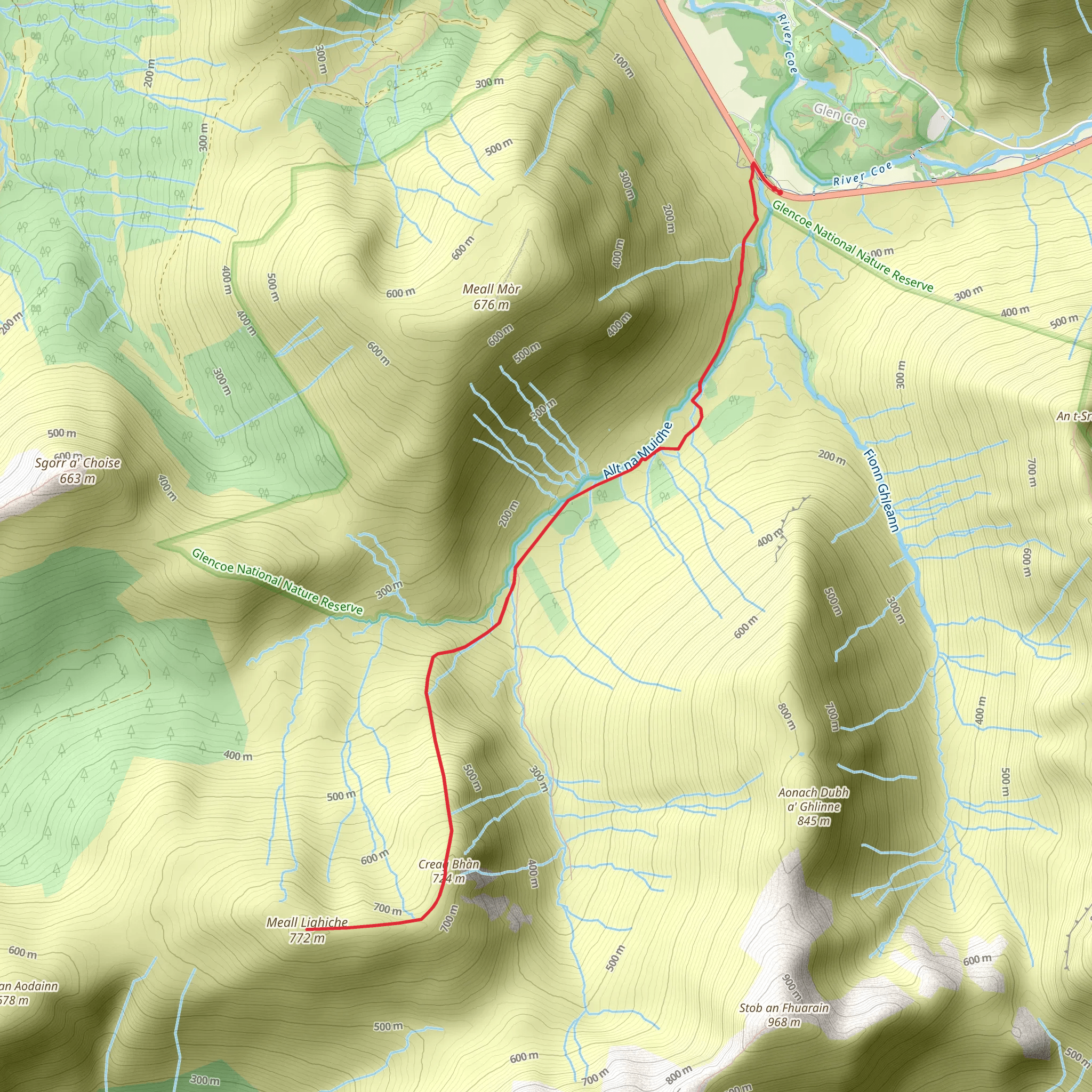Meall Lighiche mobile static map