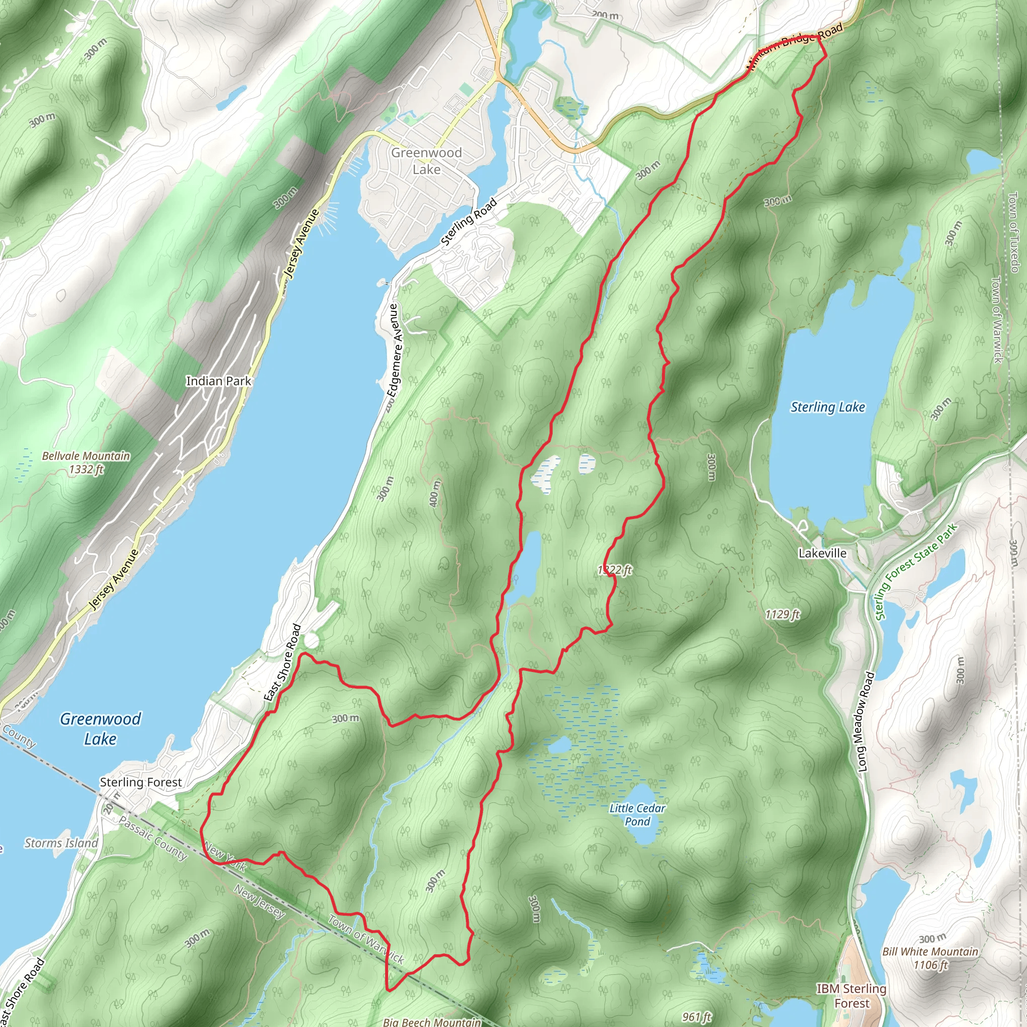 Lake to Lake Trail Loop via West Valley Trail mobile static map