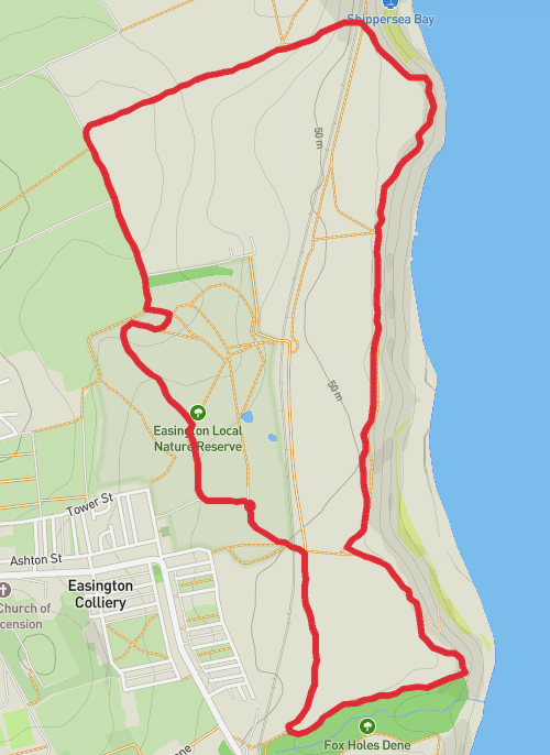 Hike on Easington Heritage 100 mobile static map