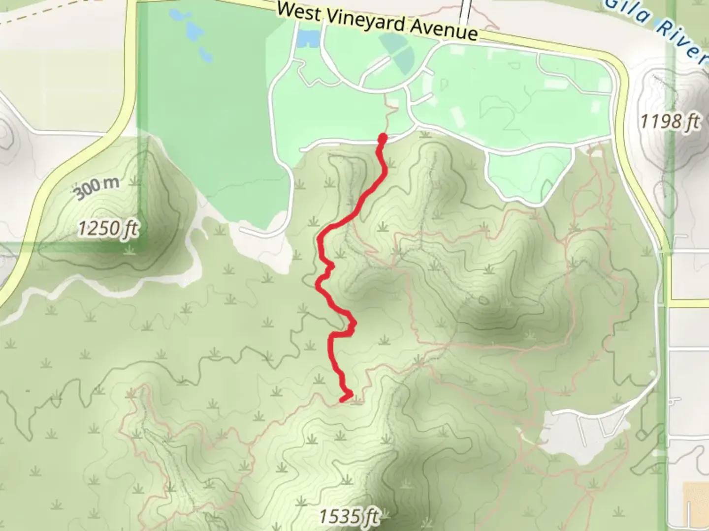 An image depicting the trail Quail Trail via Maricopa Trail and its surrounding area.