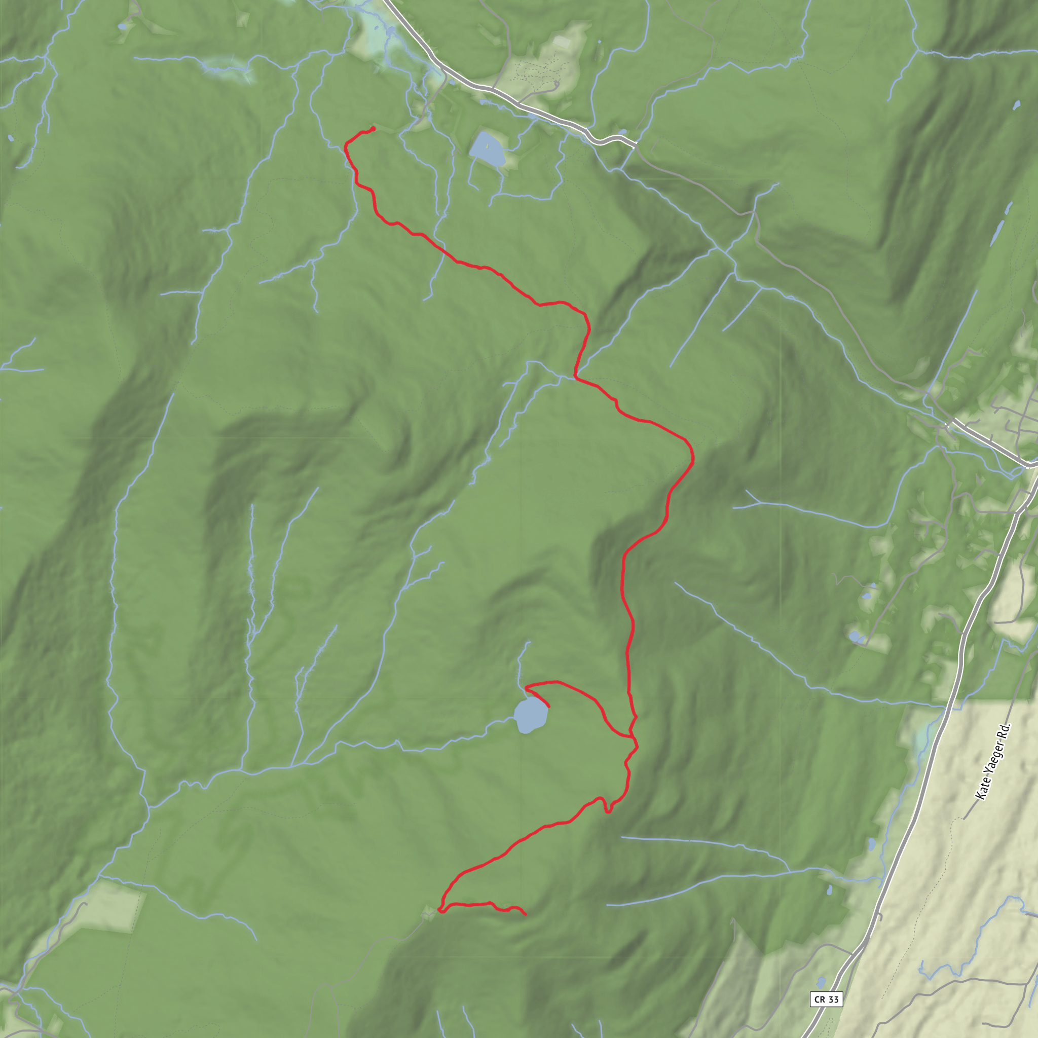 Echo Lake and Overlook Mountain via Devil's Path mobile static map