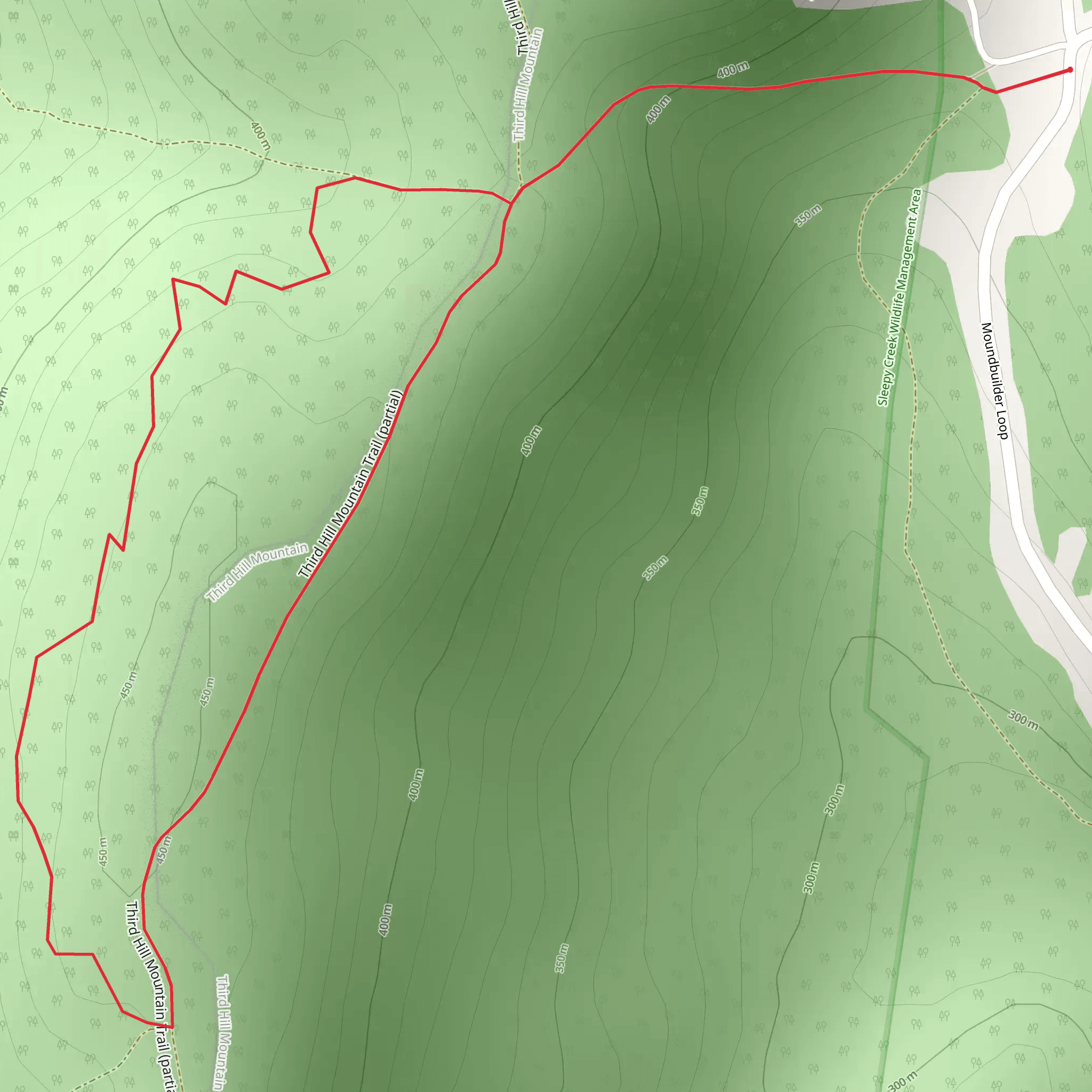 Third Hill Mountain Loop Trail - Partial mobile static map