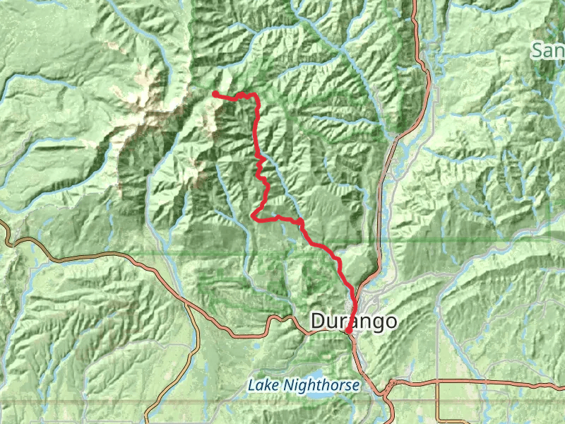 Colorado Trail to Durango and SIlverton Narrow Gauge Railroad