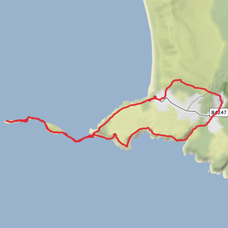 A map preview of the recording Hike from Rhossili.