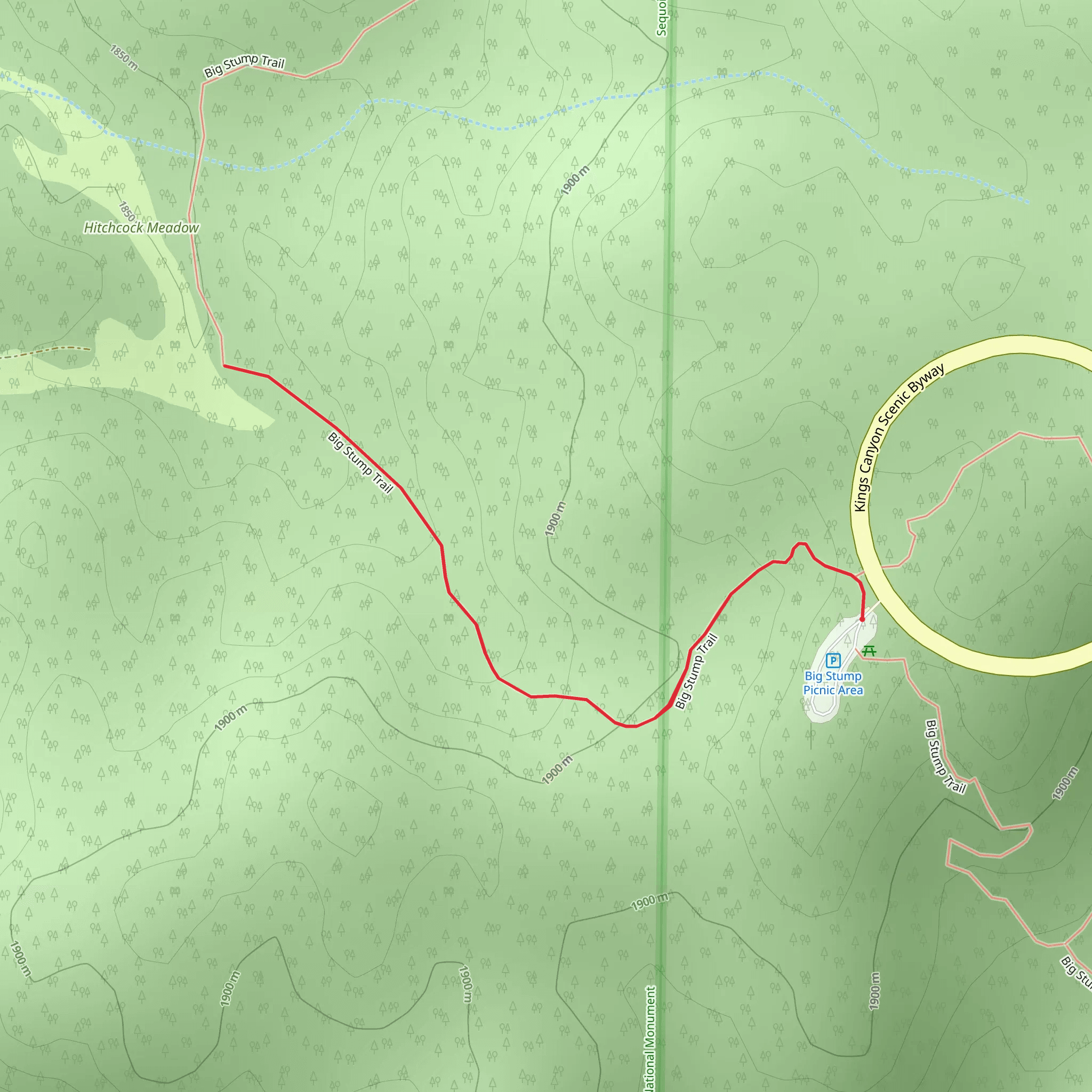 Big Stump Trail mobile static map