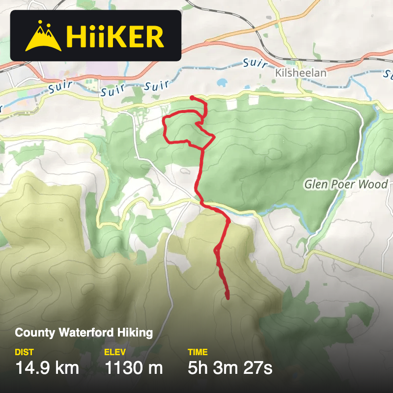 A map preview of the recording Club hike 25 Jan 2026.