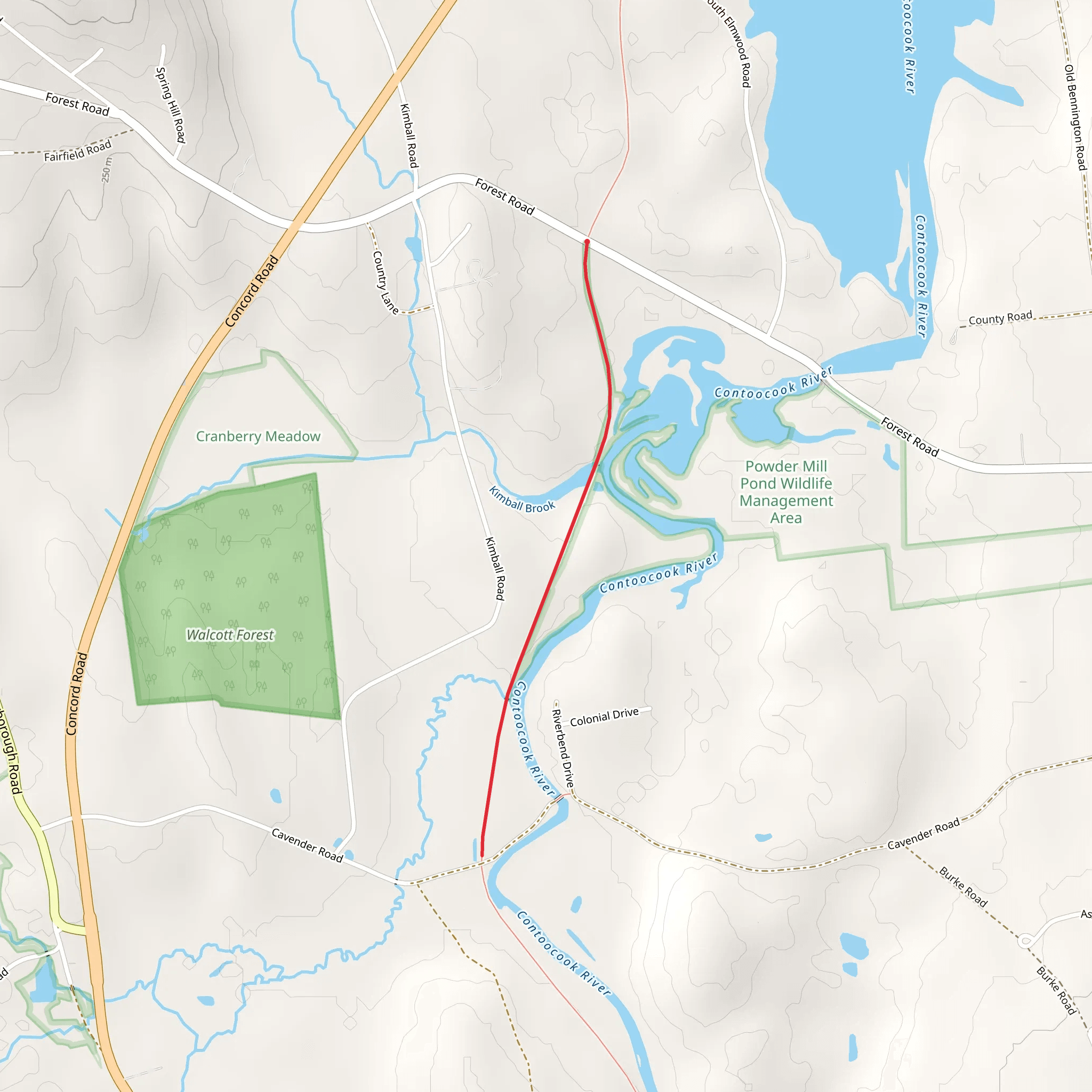 Contoocook River from Forest Road mobile static map