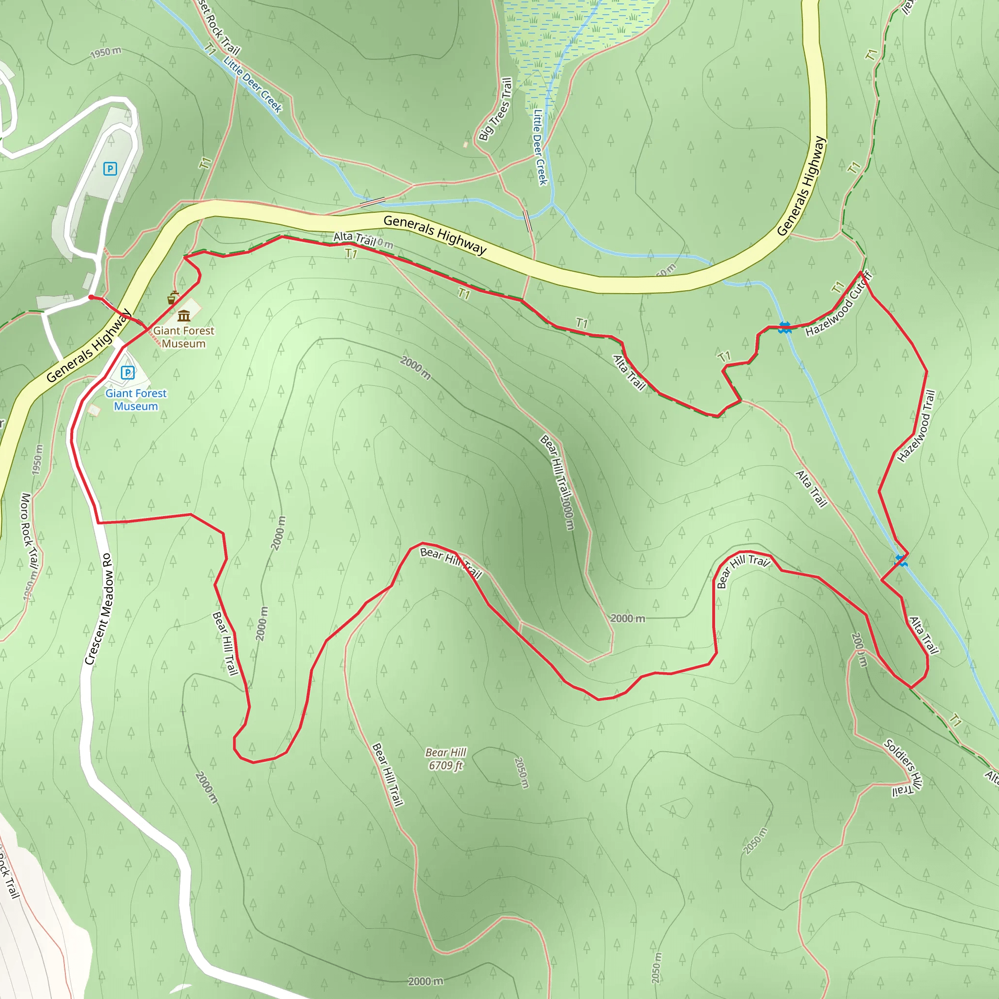 Bear Hill and Alta Loop Trail mobile static map