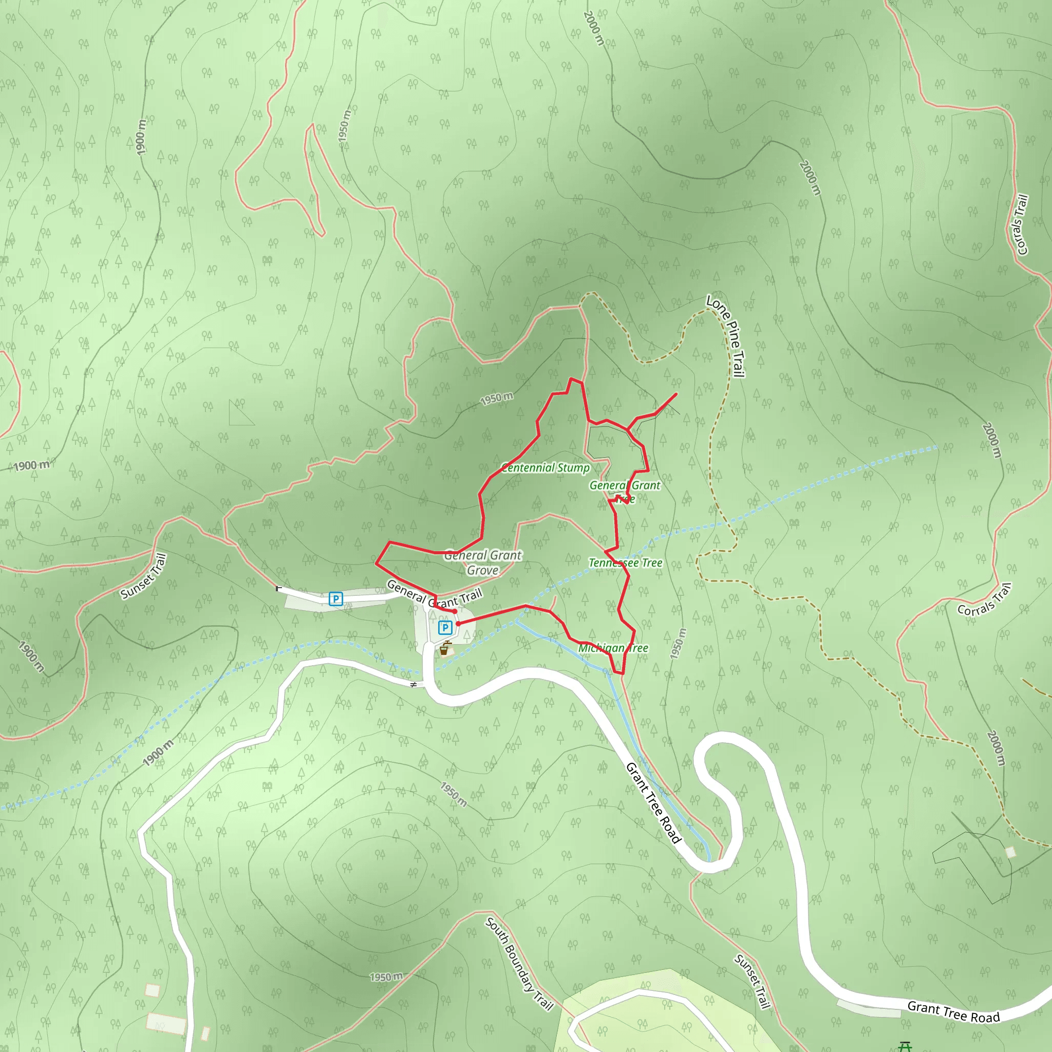 General Grant Trail mobile static map