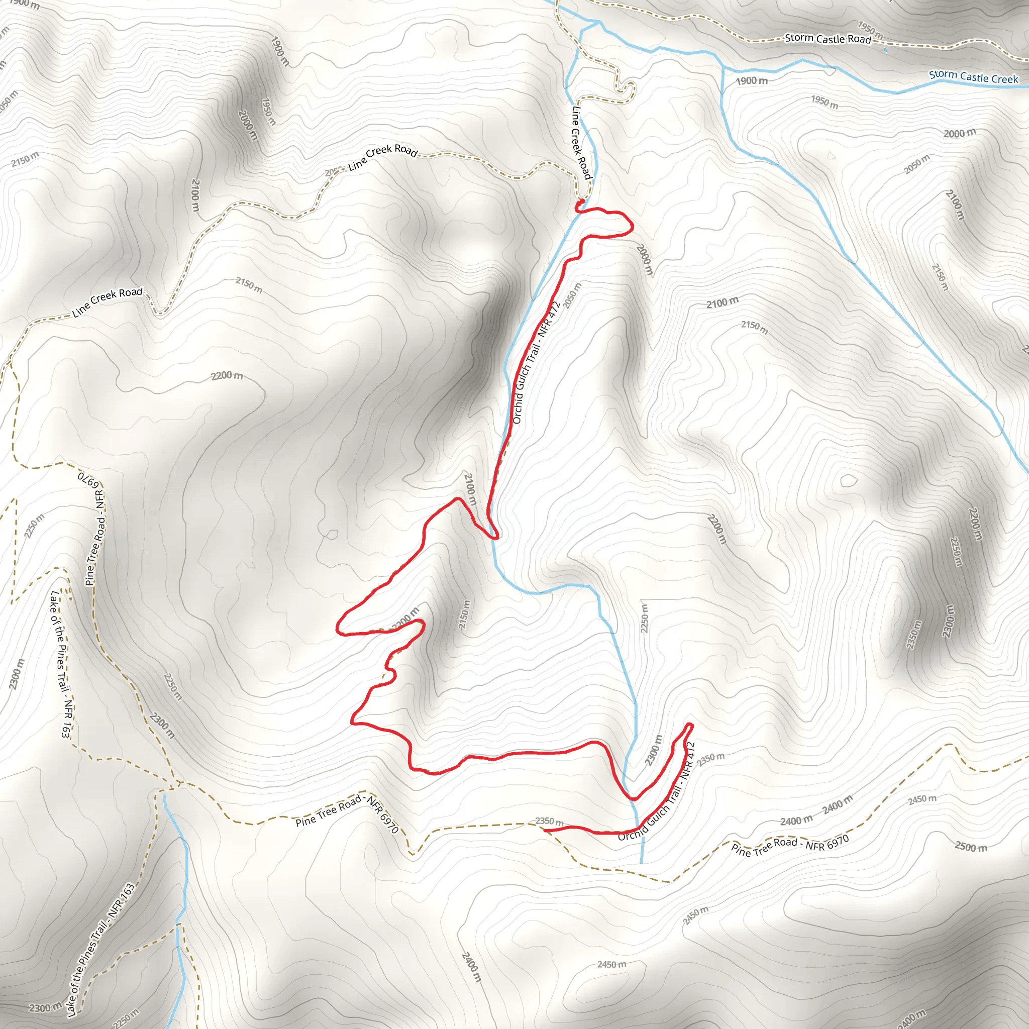 Orchid Gulch Trail mobile static map