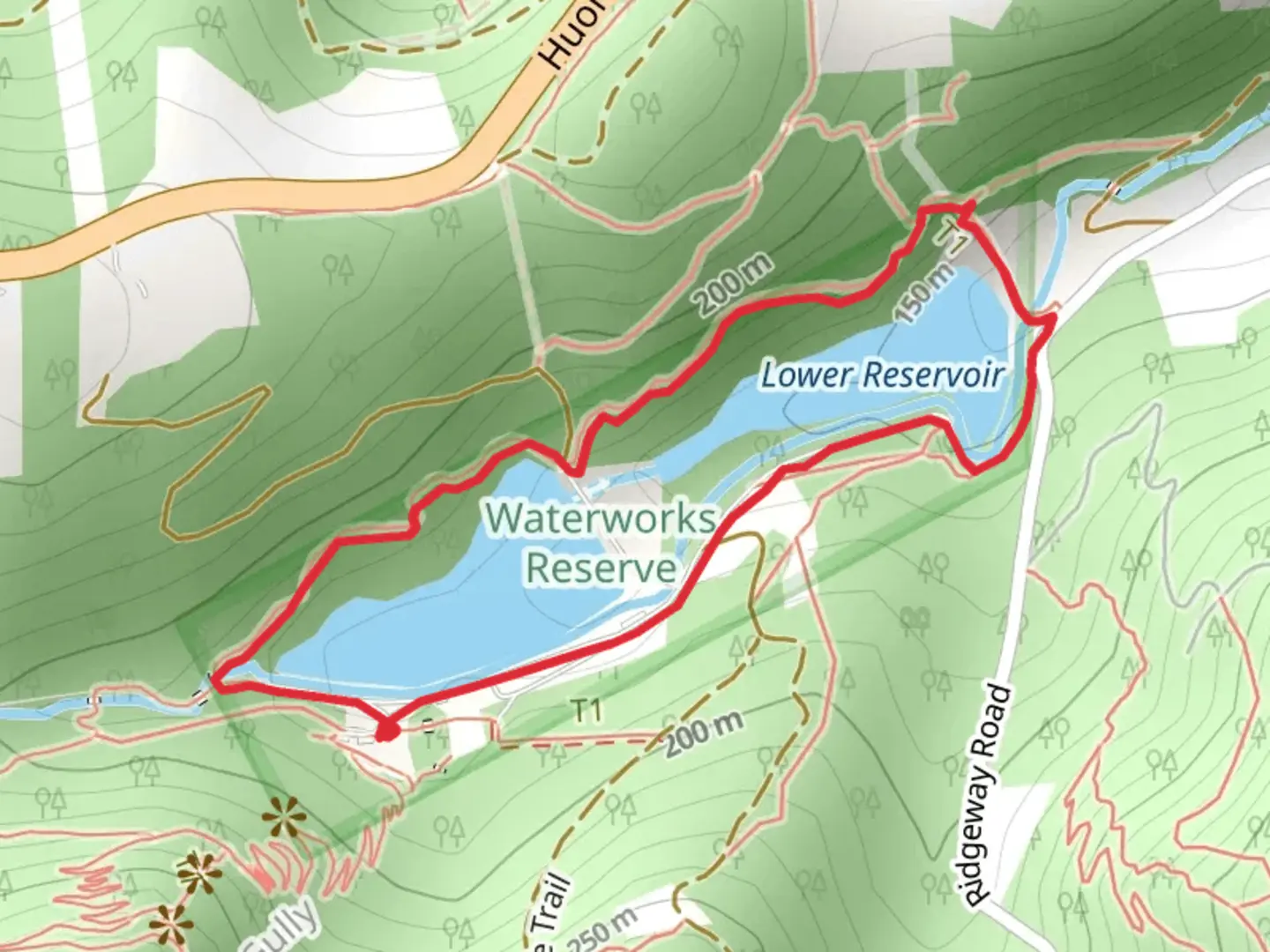 An image depicting the trail Reservoirs Circuit Trail and its surrounding area.