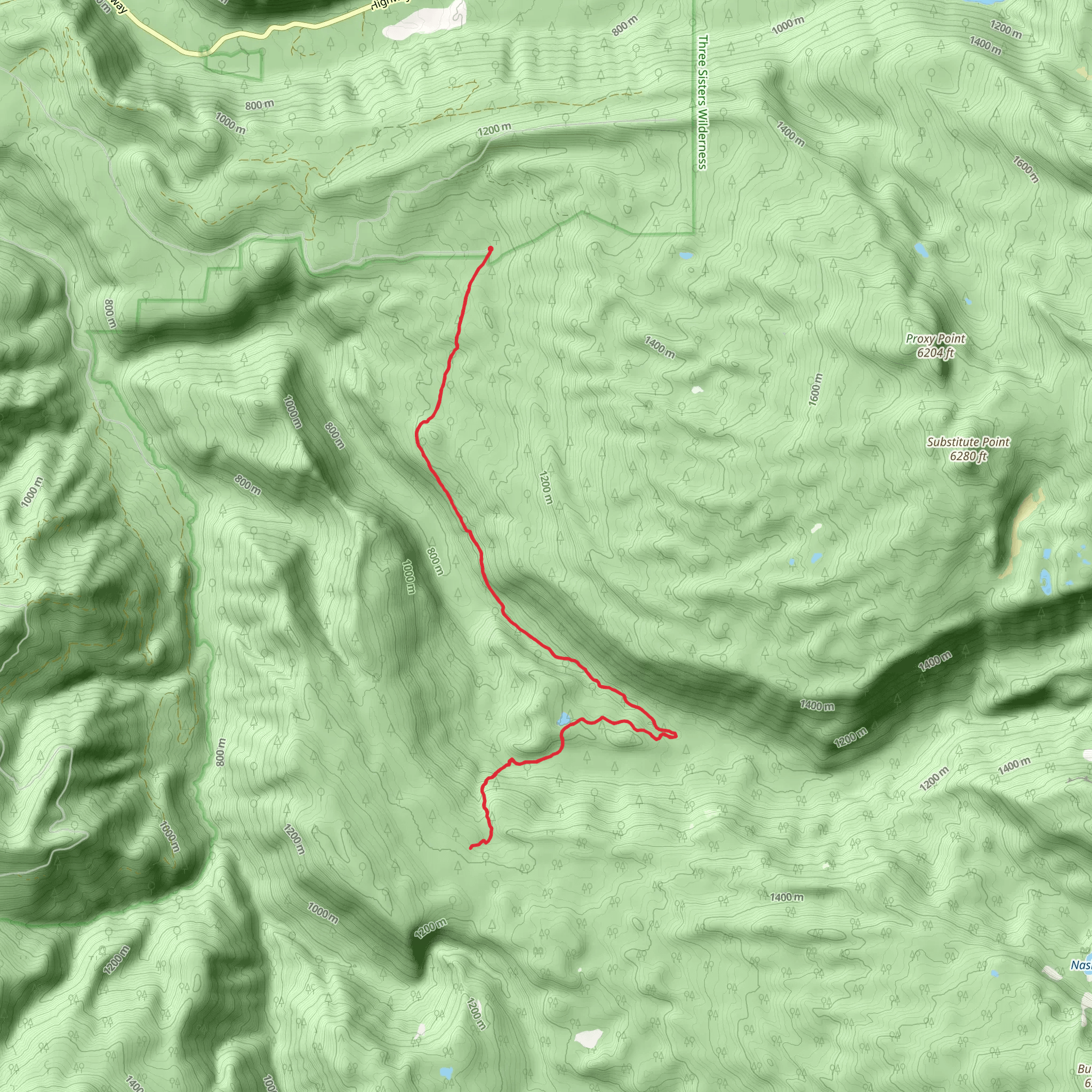 Separation Lake Trail mobile static map