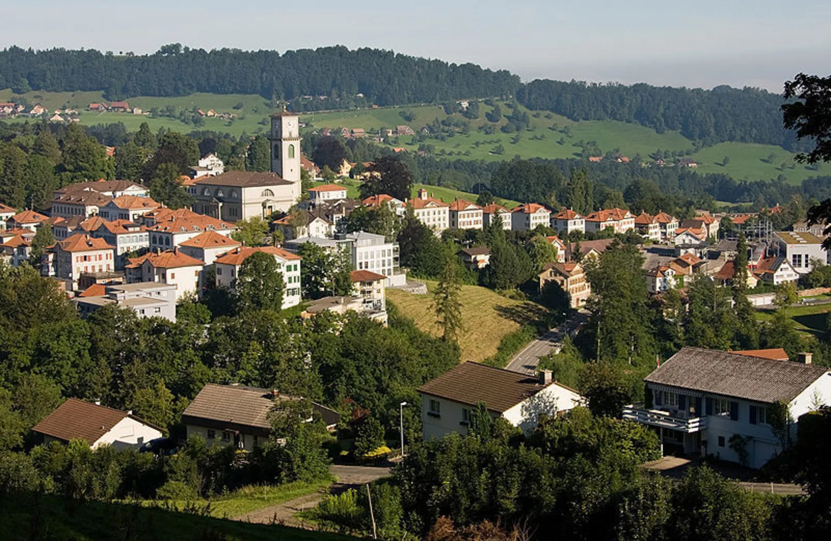 An image depicting the trail Oberegg - Rütegg - Langenegg - Kaien - Oberegg and its surrounding area.