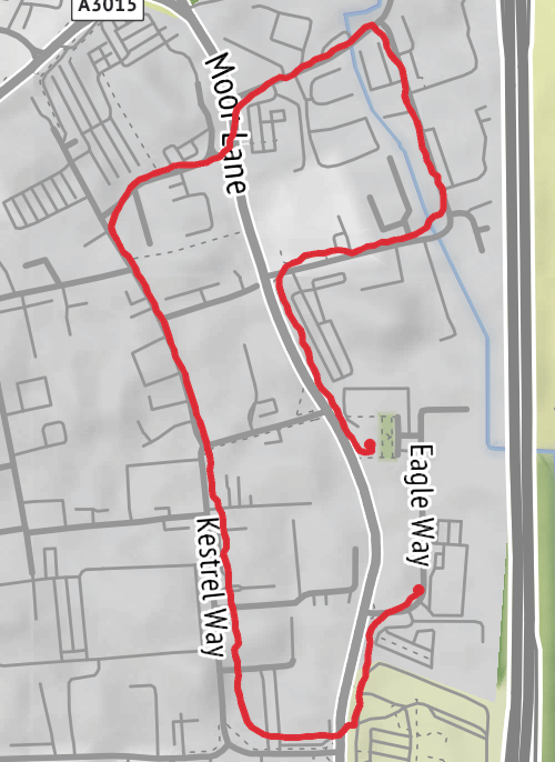 Hike from Sowton Industrial Estate mobile static map