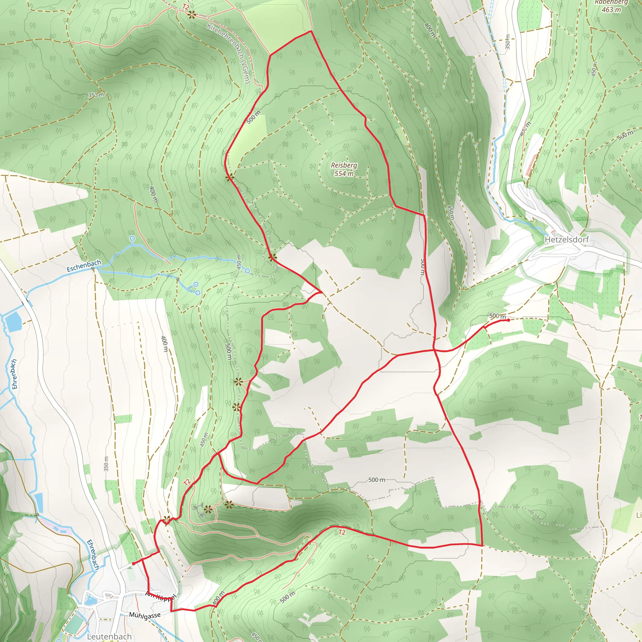 Katzenstein, Kuppelholz, and Helzelsdorfer Wald Loop mobile static map