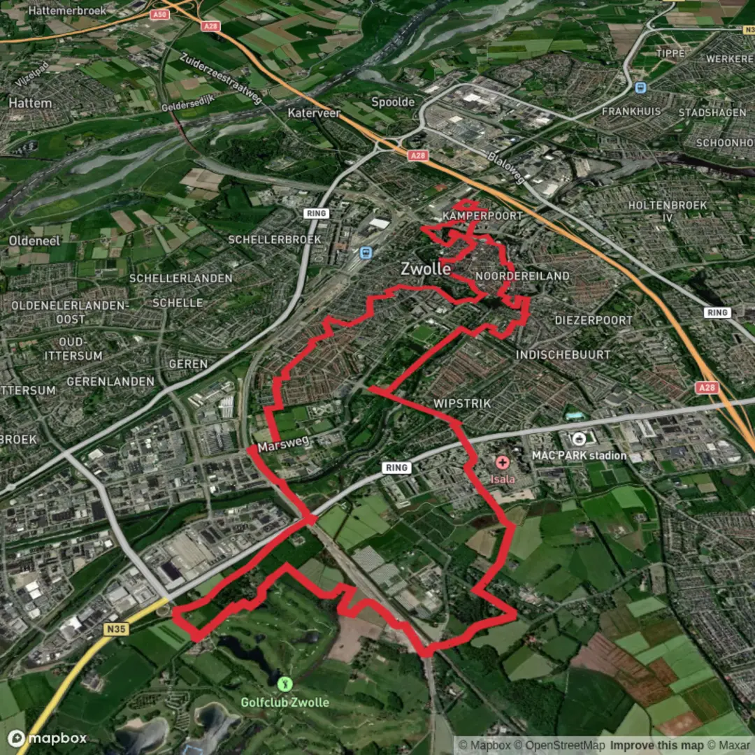 An image depicting the trail Zalne, Veldhoek and Ter Pelkwijk Park Loop and its surrounding area.