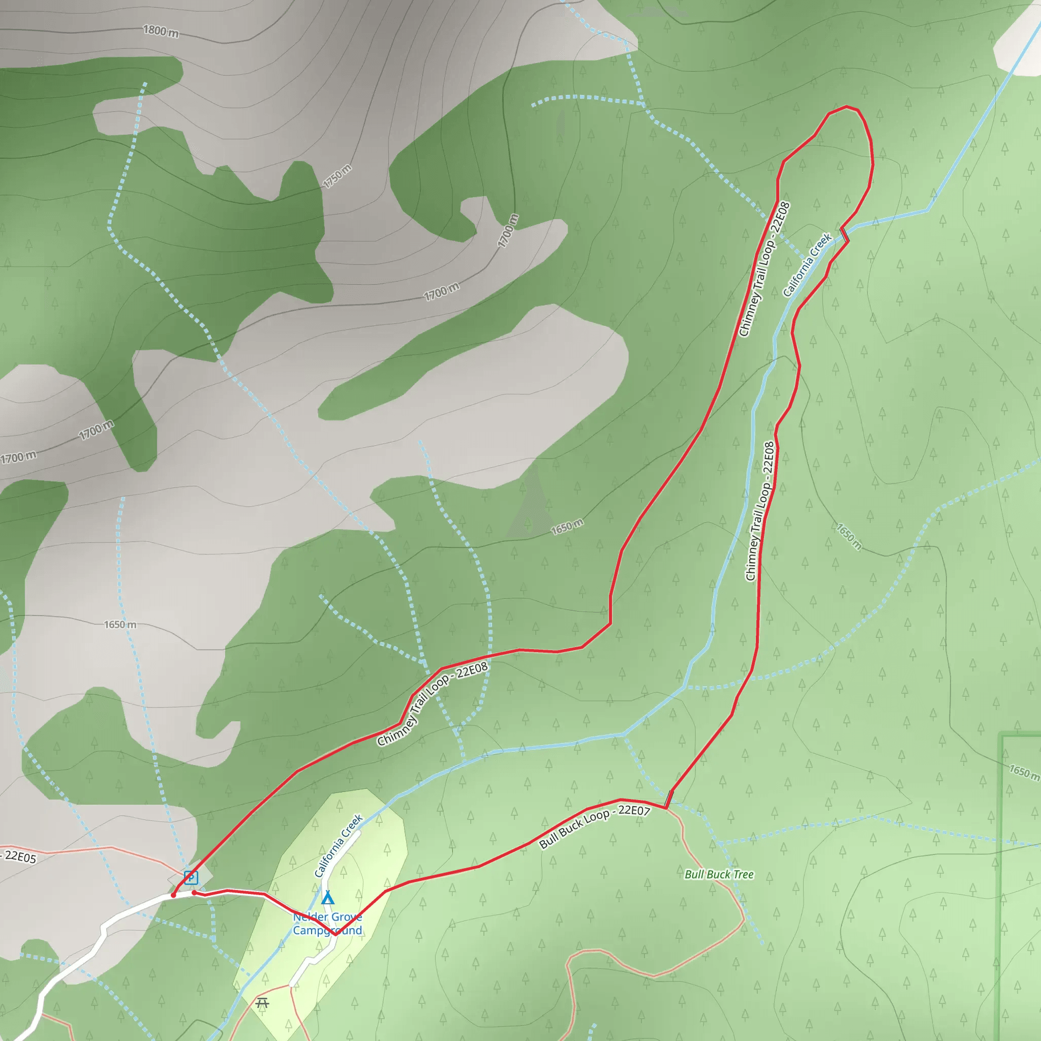 Chimney Tree Trail mobile static map