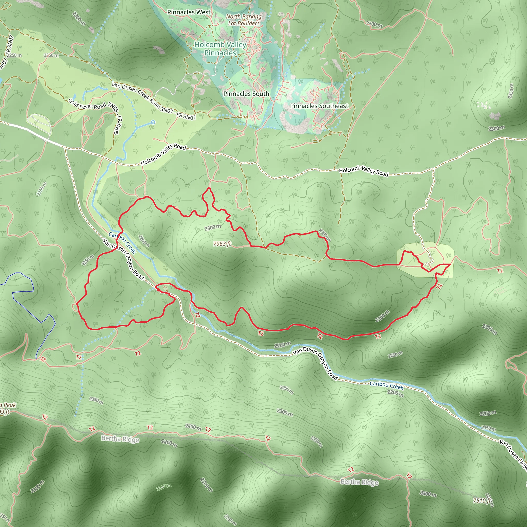 Van Dusen Canyon Spur and Pacific Crest Loop Trail mobile static map