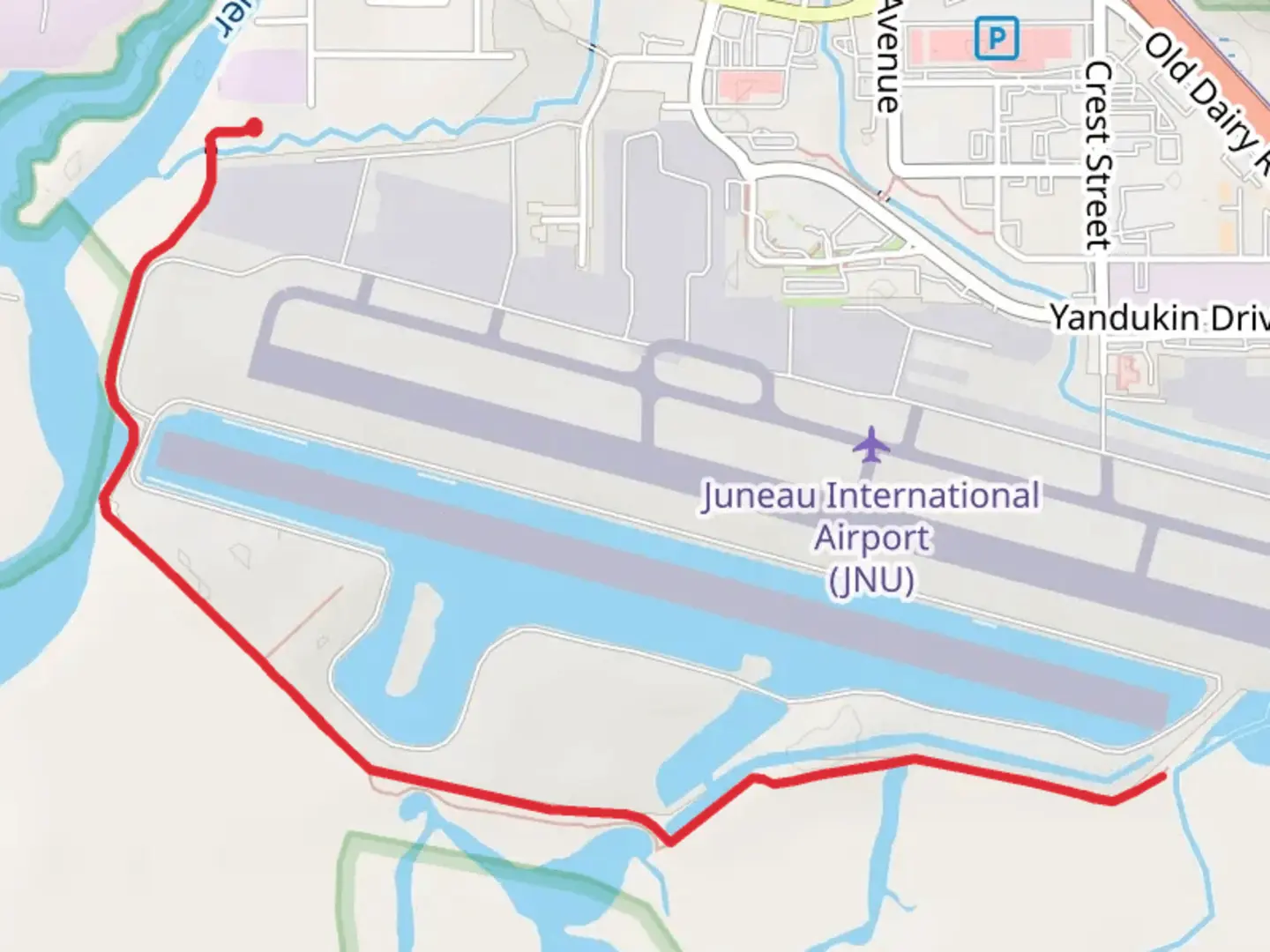 An image depicting the trail Mendenhall Refuge Trail and its surrounding area.